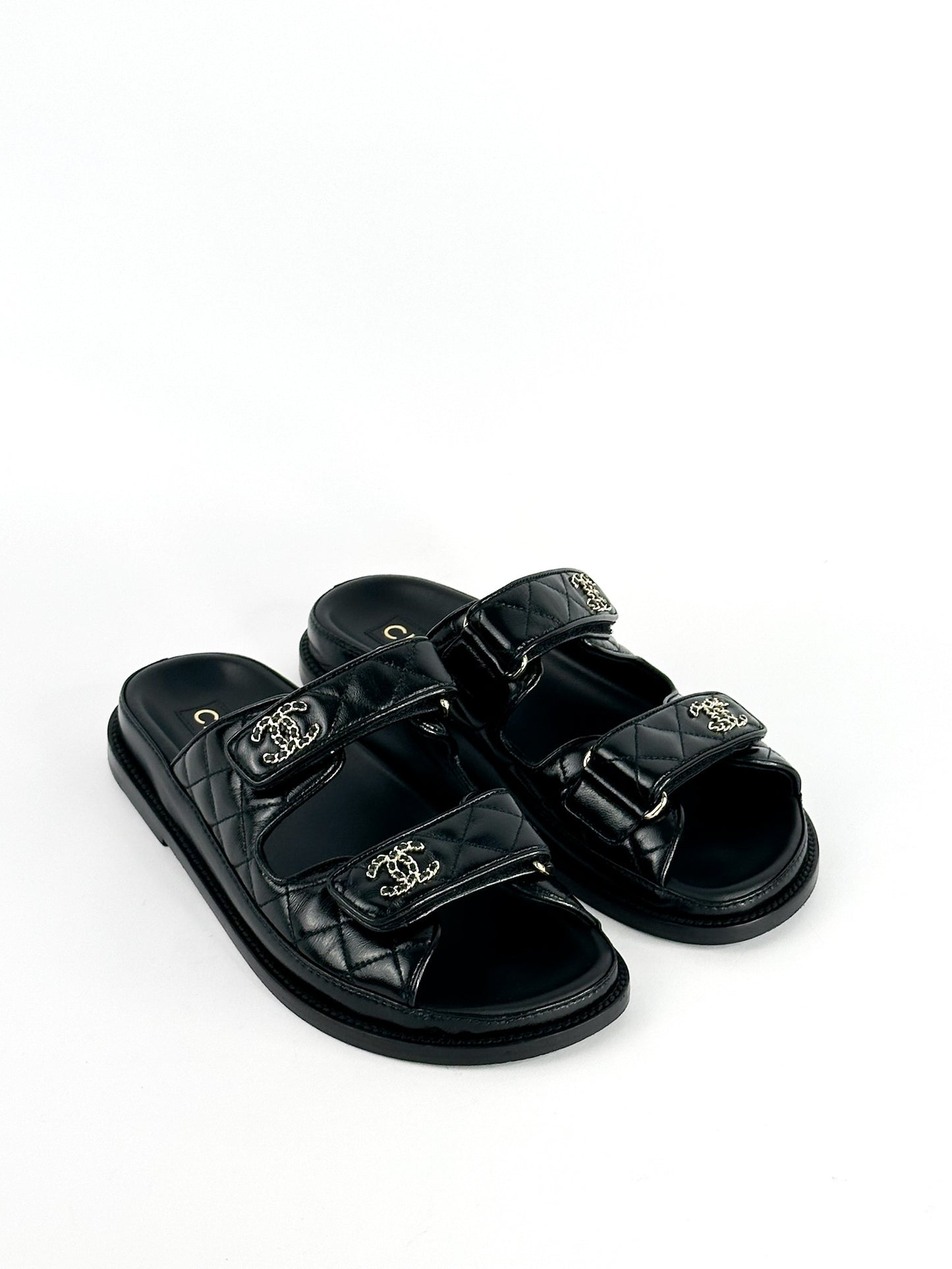 Chanel Lambskin Dad Sandals Size 37