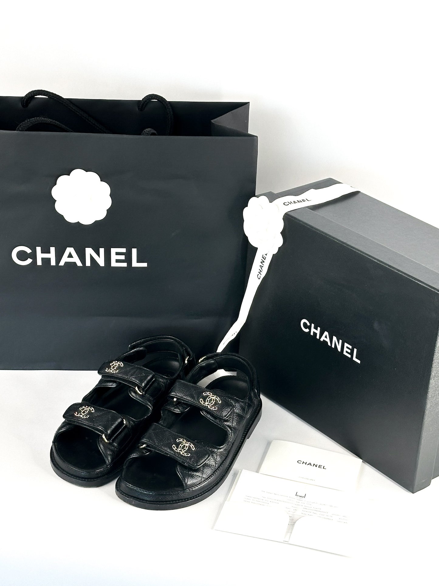 Chanel Grained Calfskin Dad Sandals Size 36