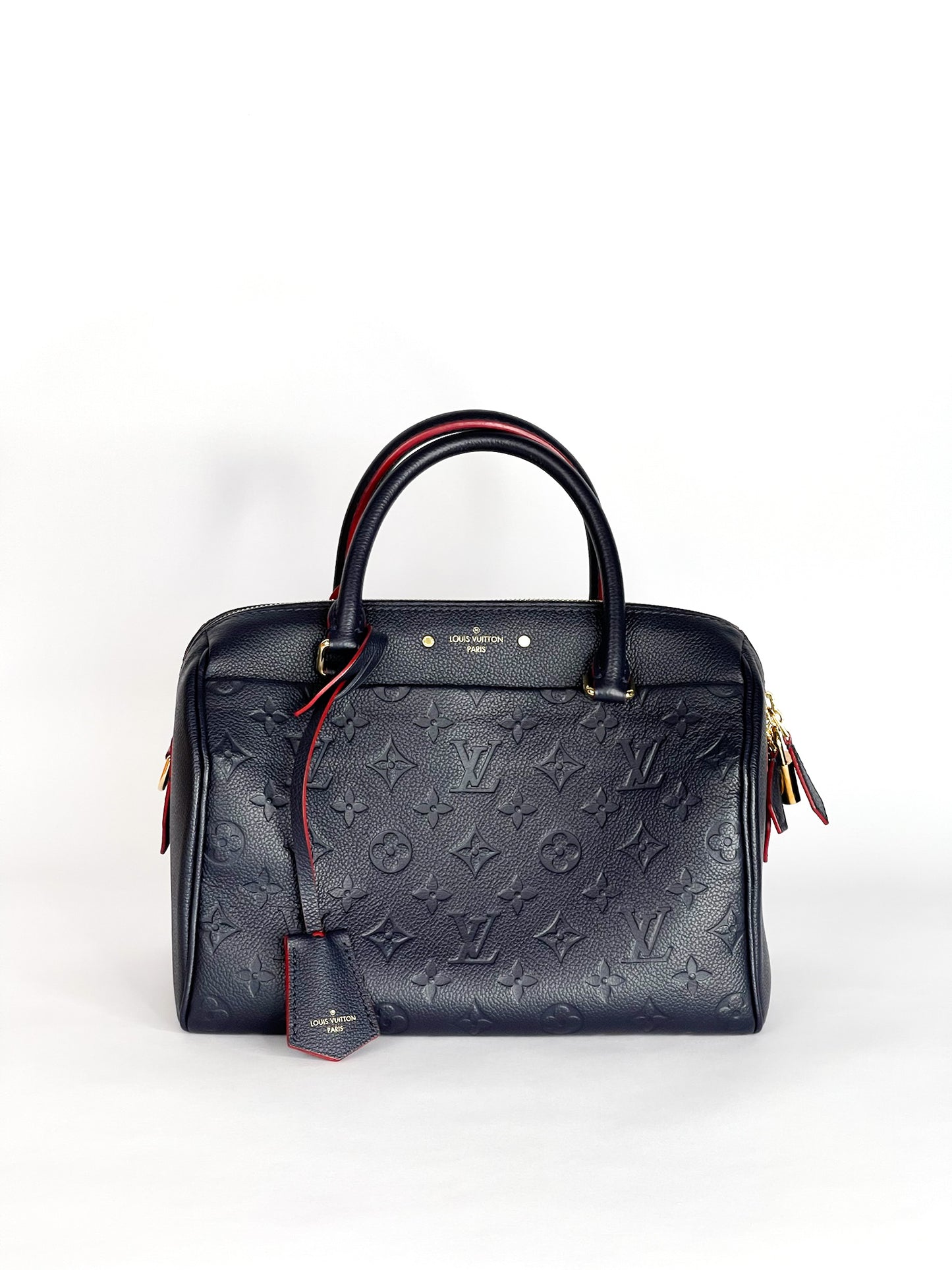 Louis Vuitton Speedy Bandouliere 25 Empreinte Leather Navy Blue