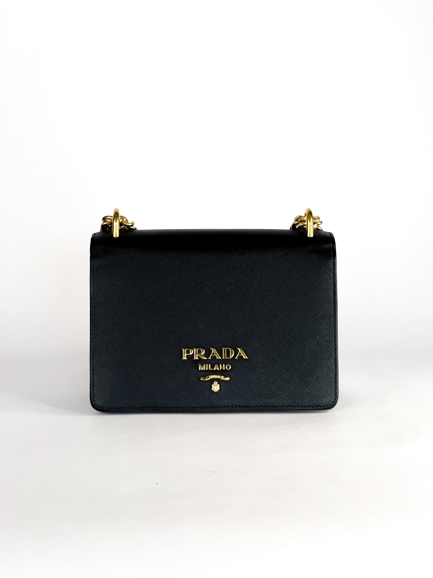 Prada Chain Flap Saffiano Leather Bag