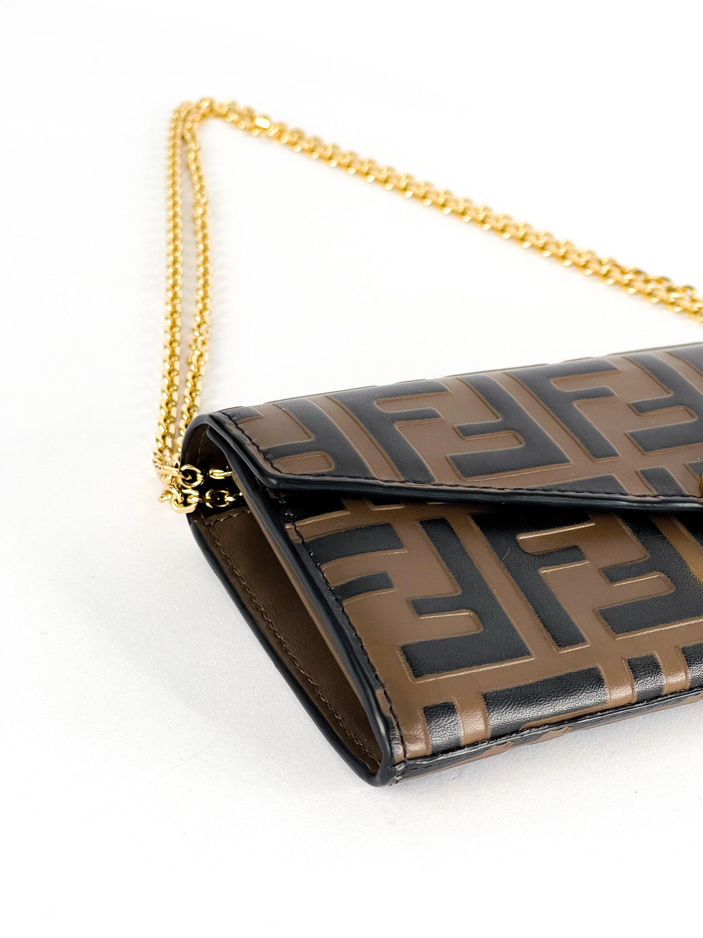 Fendi Zucca Embossed Continental Wallet on Chain