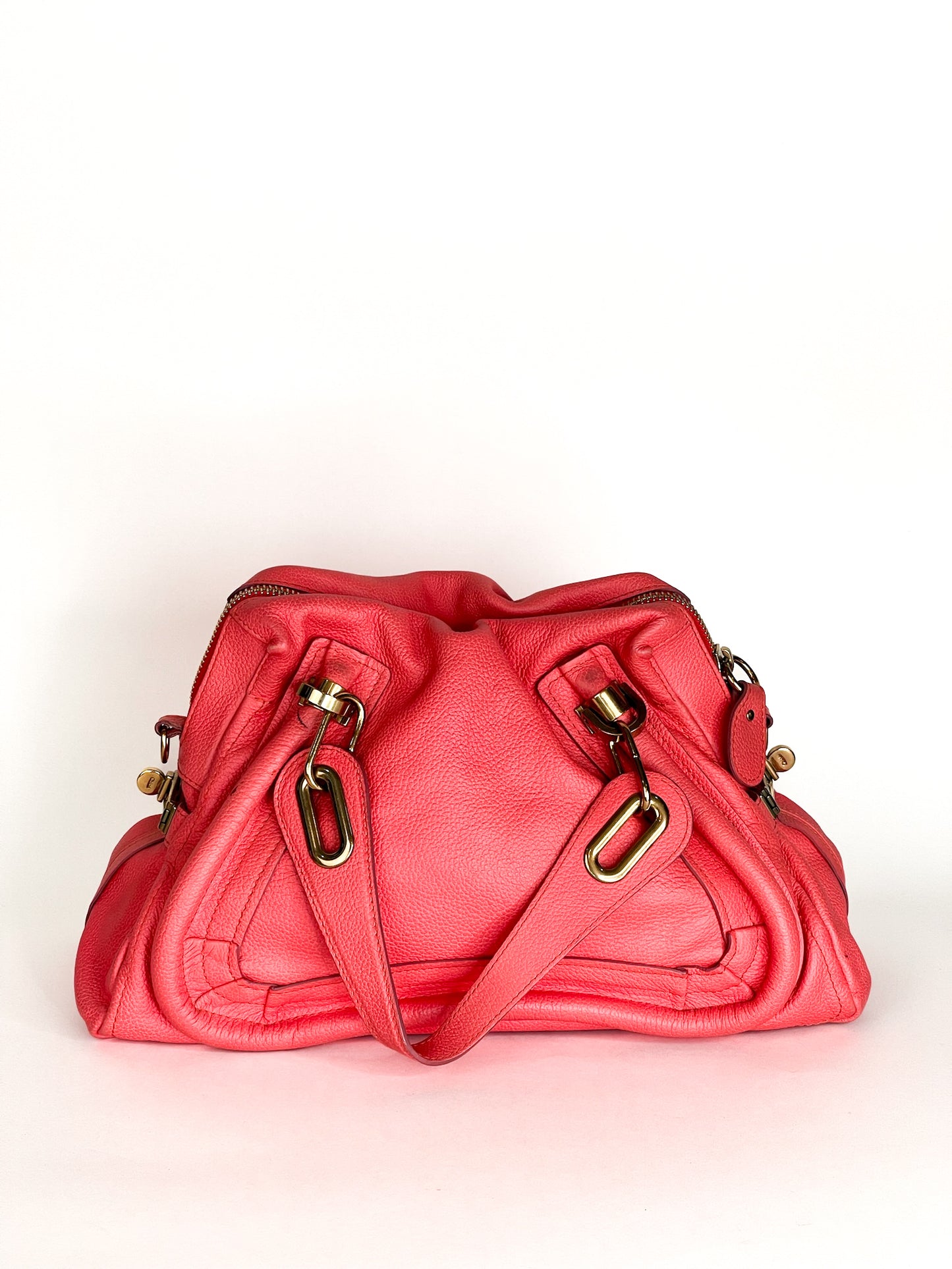 Chloe Leather Paradise Pink Pebbled Leather Small Paraty Bag