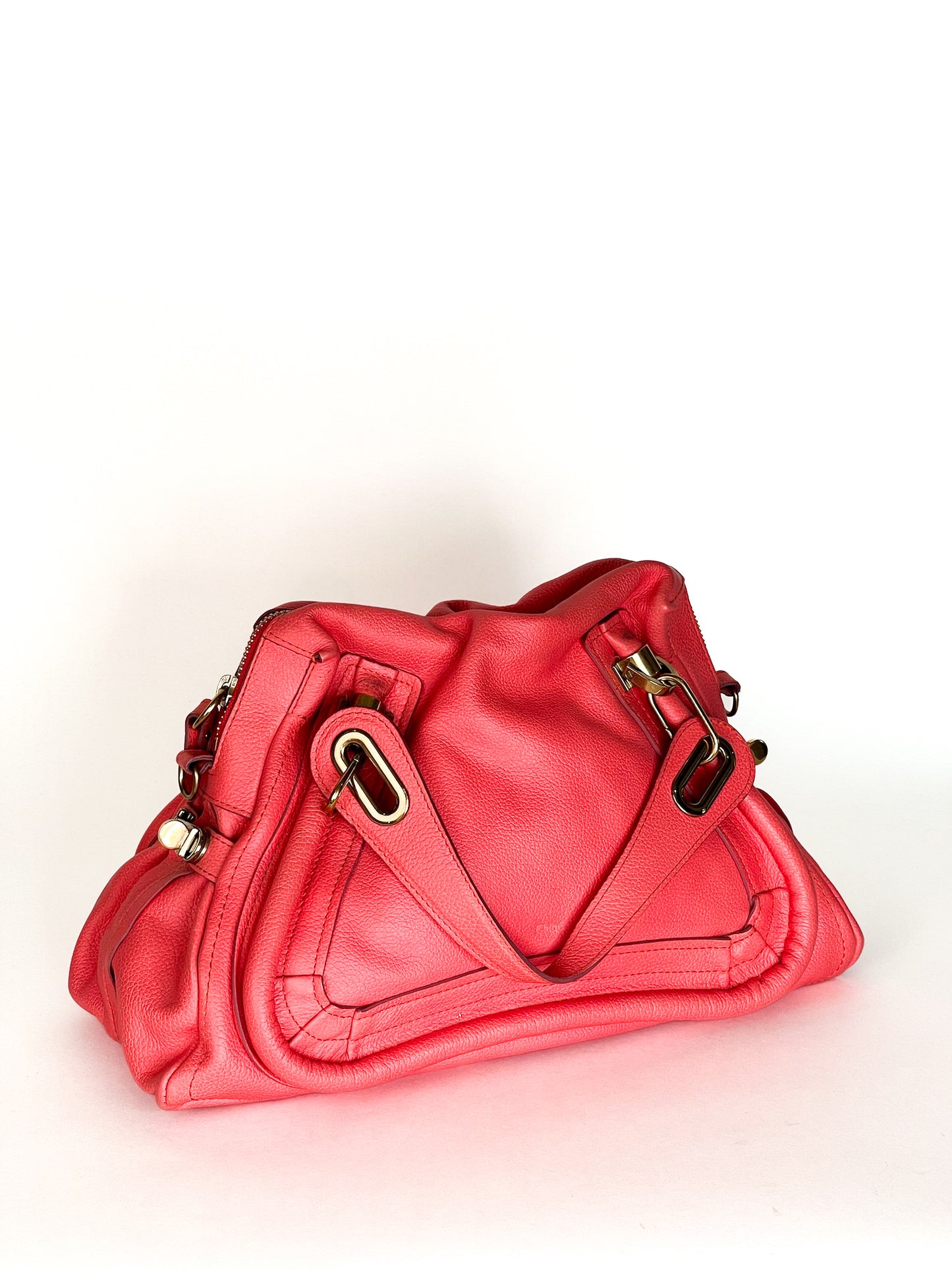 Chloe Leather Paradise Pink Pebbled Leather Small Paraty Bag