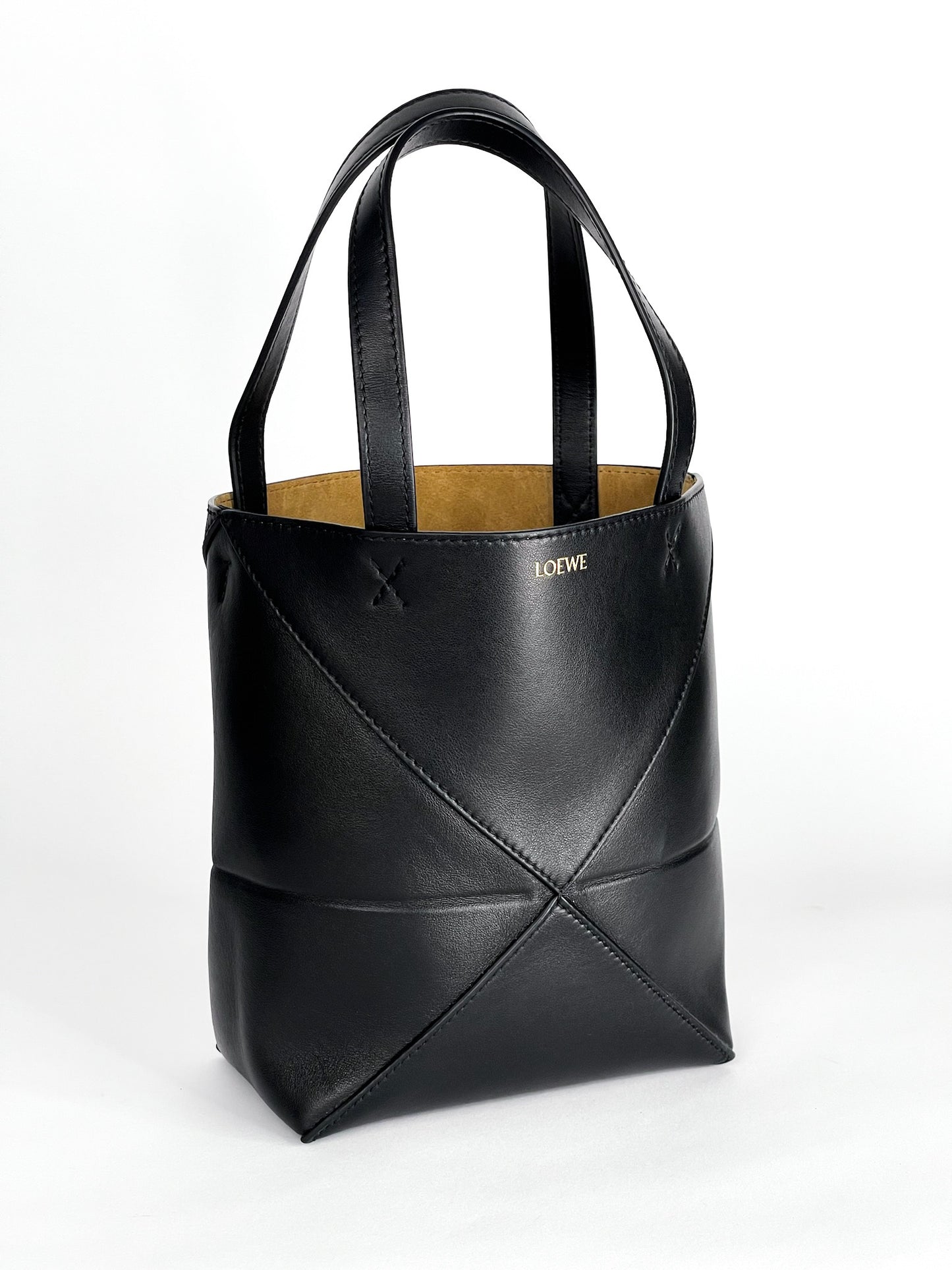 Loewe Black Mini Puzzle Fold Tote Bag