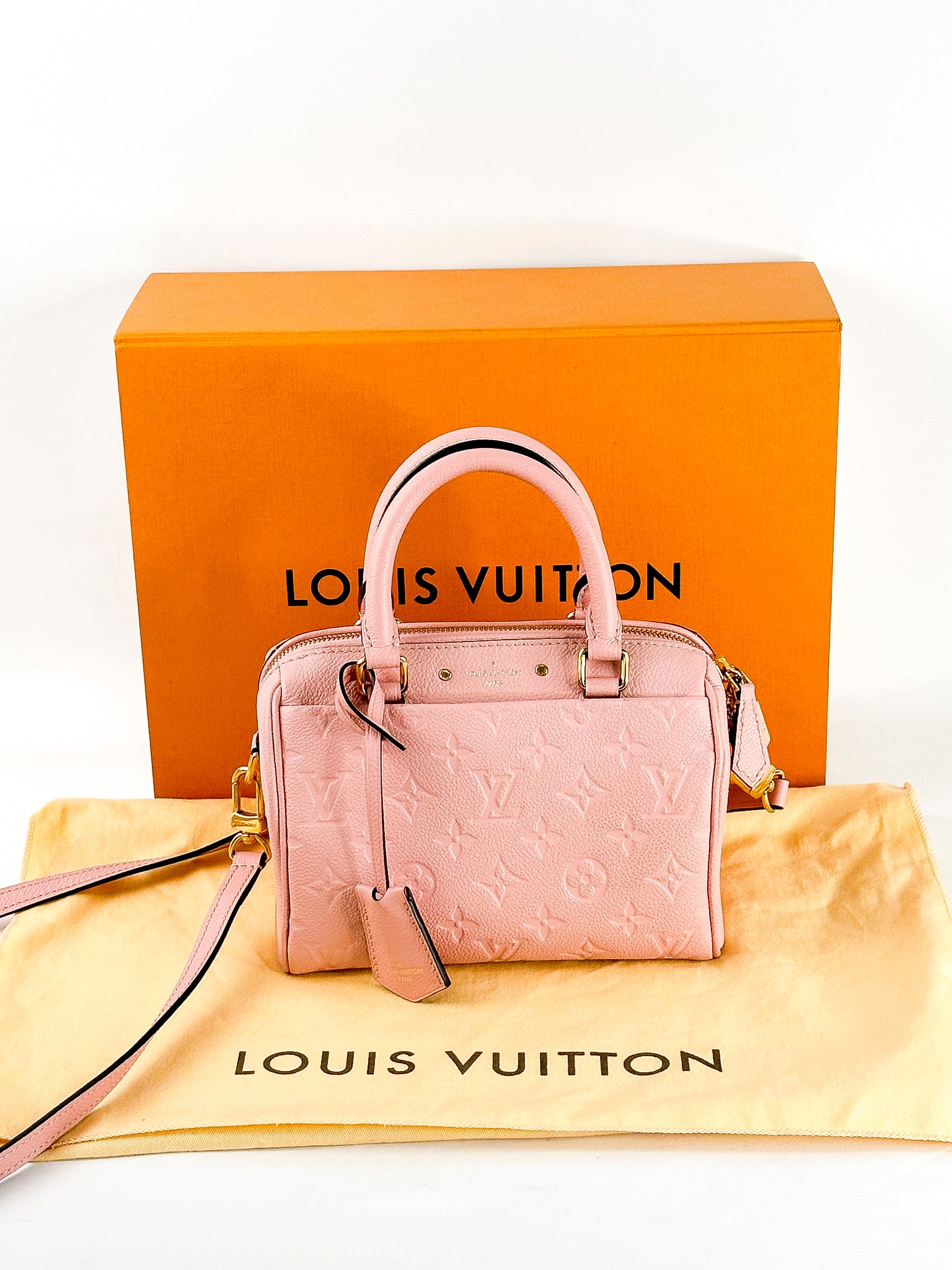 Louis Vuitton Pink Monogram Empreinte Speedy Bandoulière NM 20
