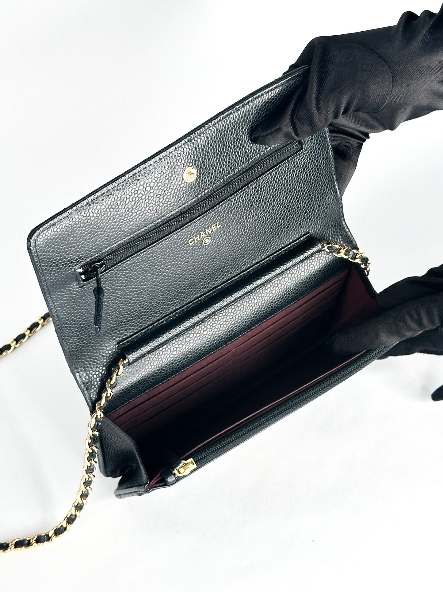 Chanel Classic Wallet On Chain Black Caviar Gold Hardware