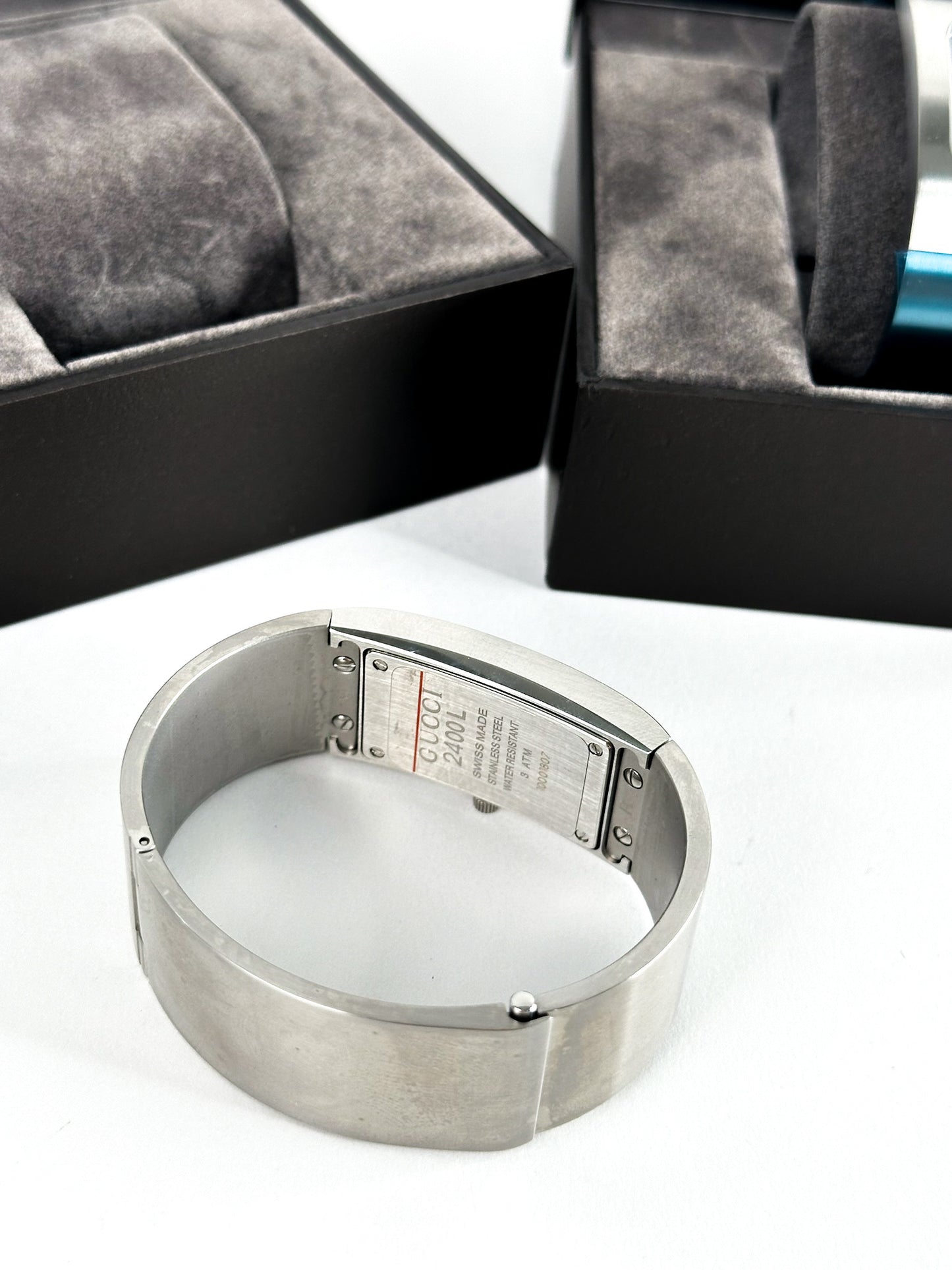 Gucci Silver Cuff Bangle Watch