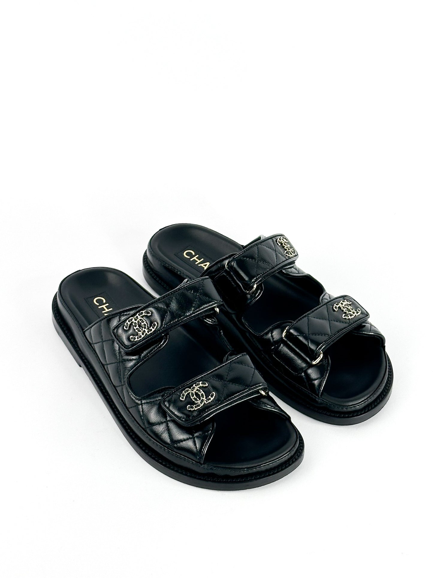 Chanel Lambskin Dad Sandals Size 37