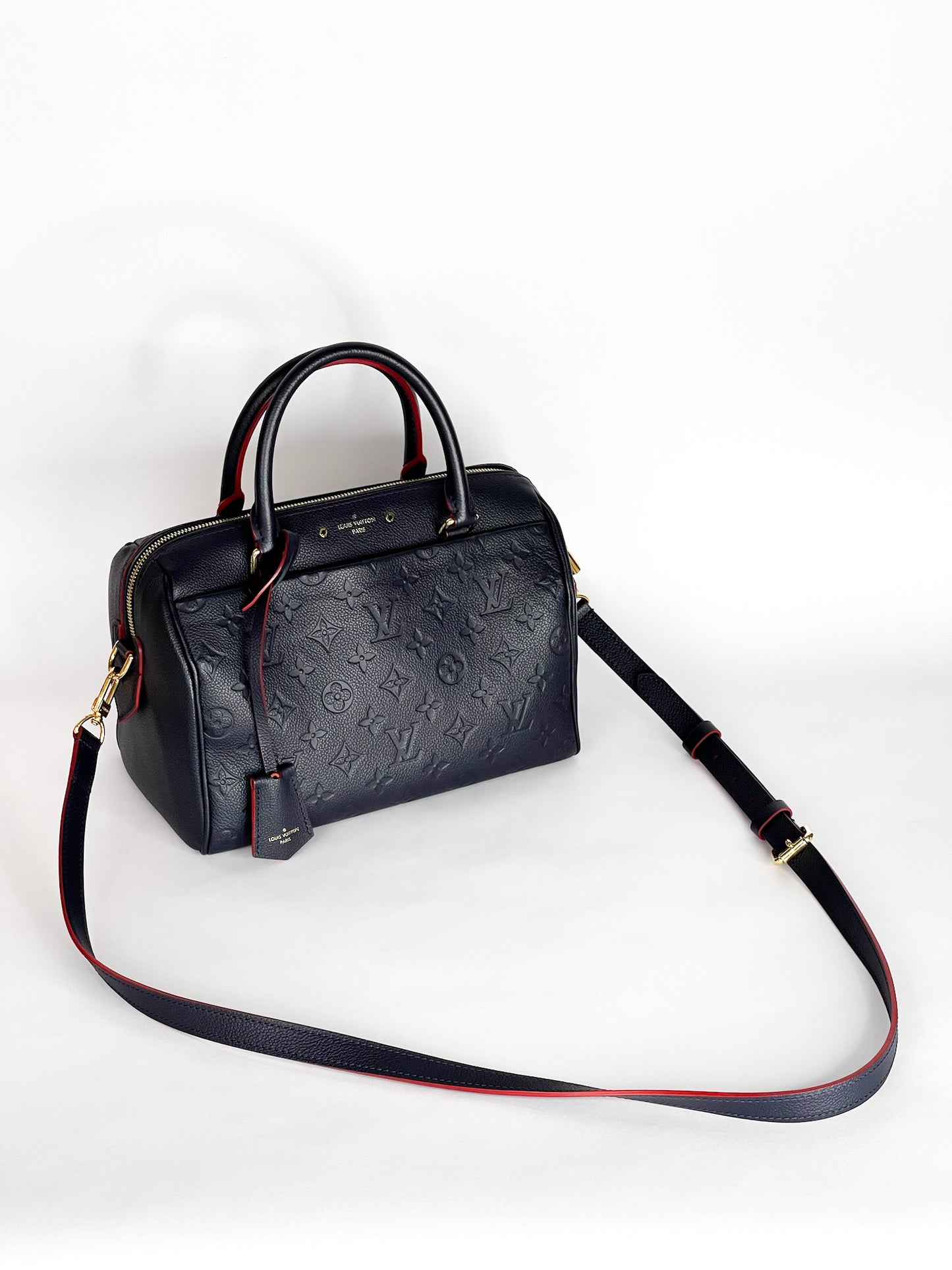 Louis Vuitton Speedy Bandouliere 25 Empreinte Leather Navy Blue