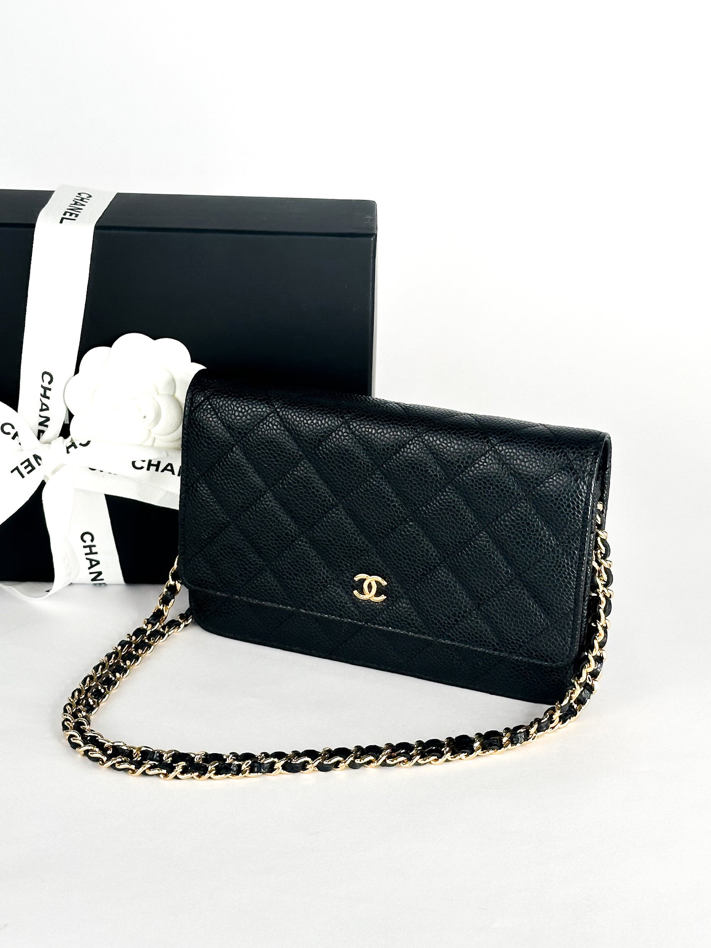 Chanel Classic Wallet On Chain Black Caviar Gold Hardware