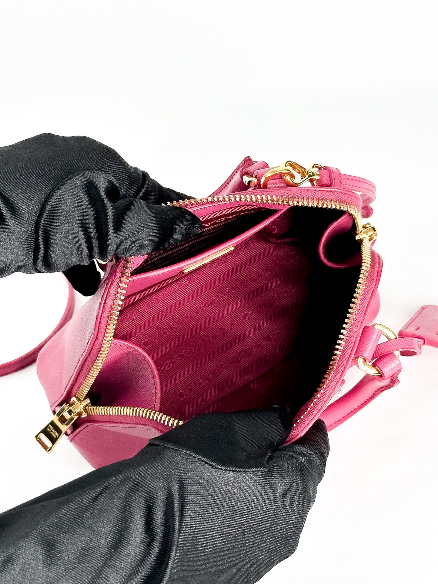 Prada Mini Saffiano Promenade Bag, Fuschia Pink