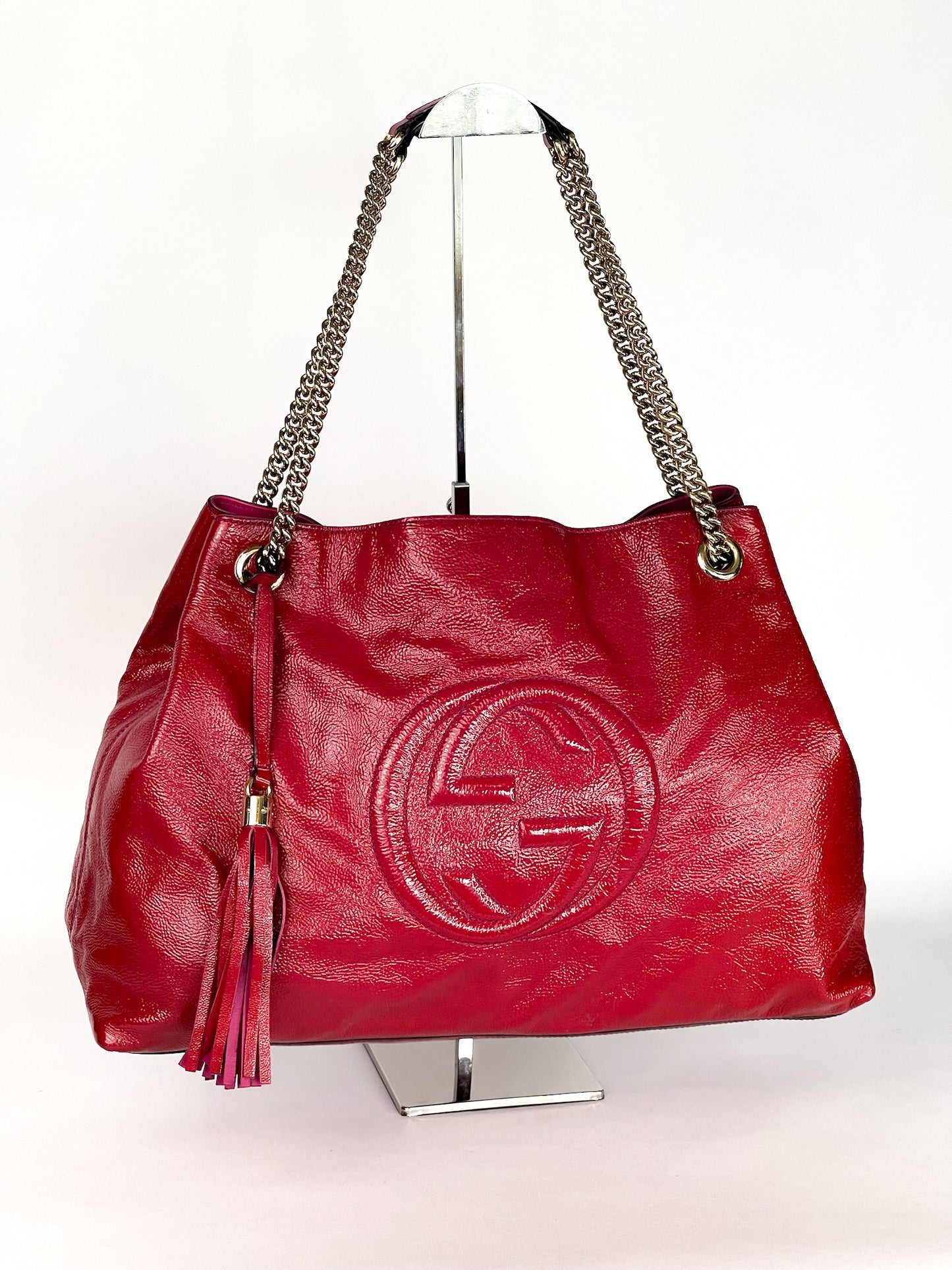 Gucci Soho Chain Shoulder Bag Patent Leather