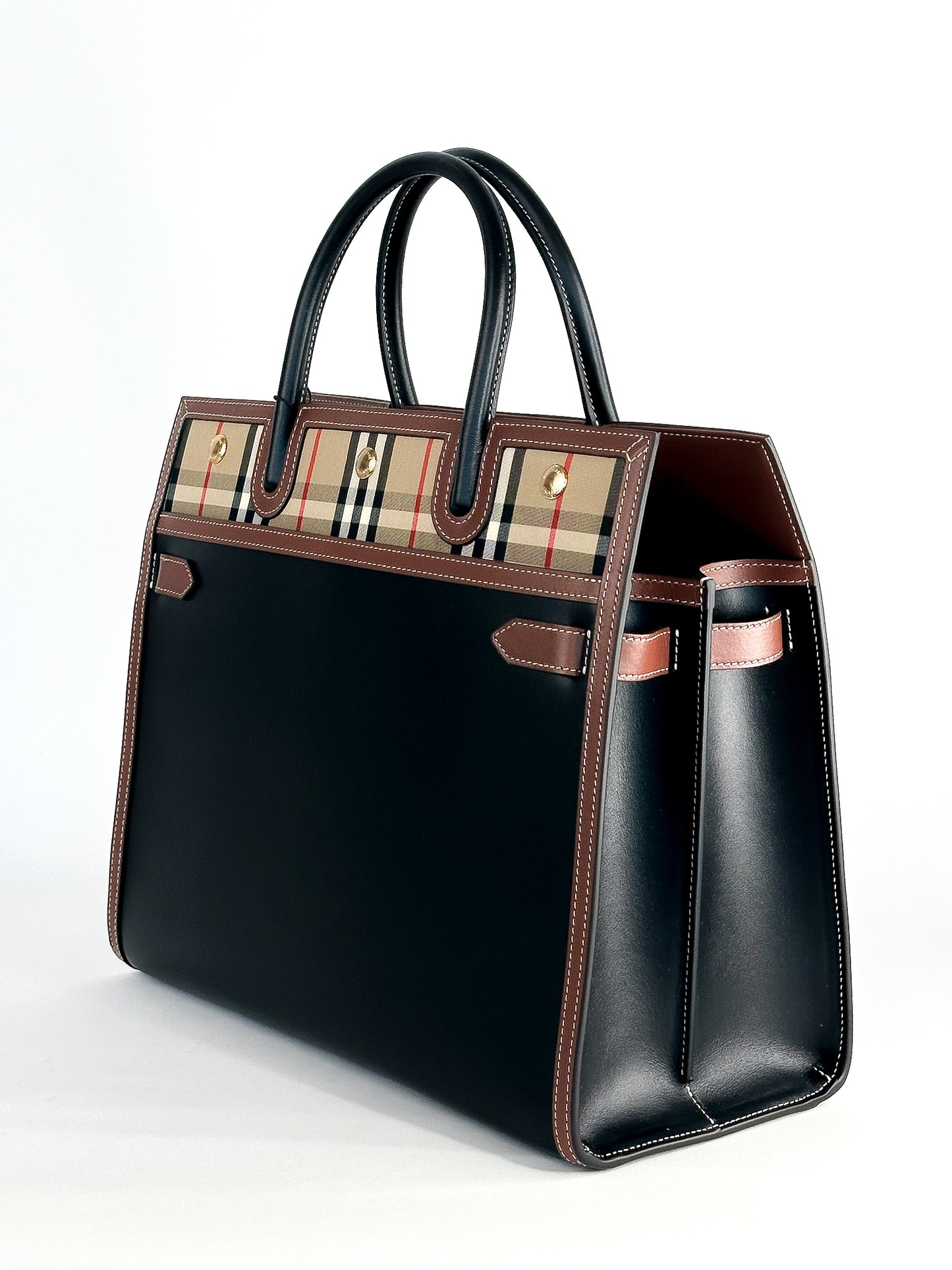 Burberry Vintage Check Title Tote Bag