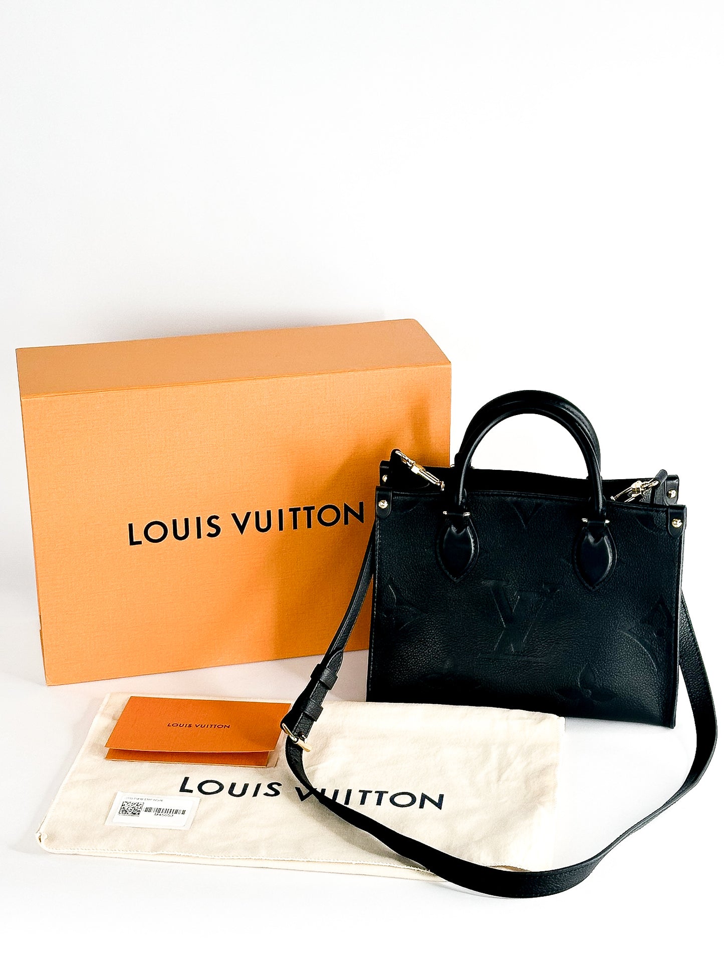 Louis Vuitton On The Go PM Tote Bag Shoulder Monogram Implant Leather