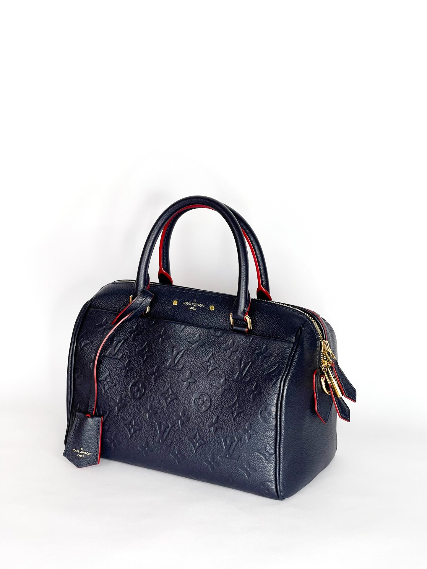 Louis Vuitton Speedy Bandouliere 25 Empreinte Leather Navy Blue