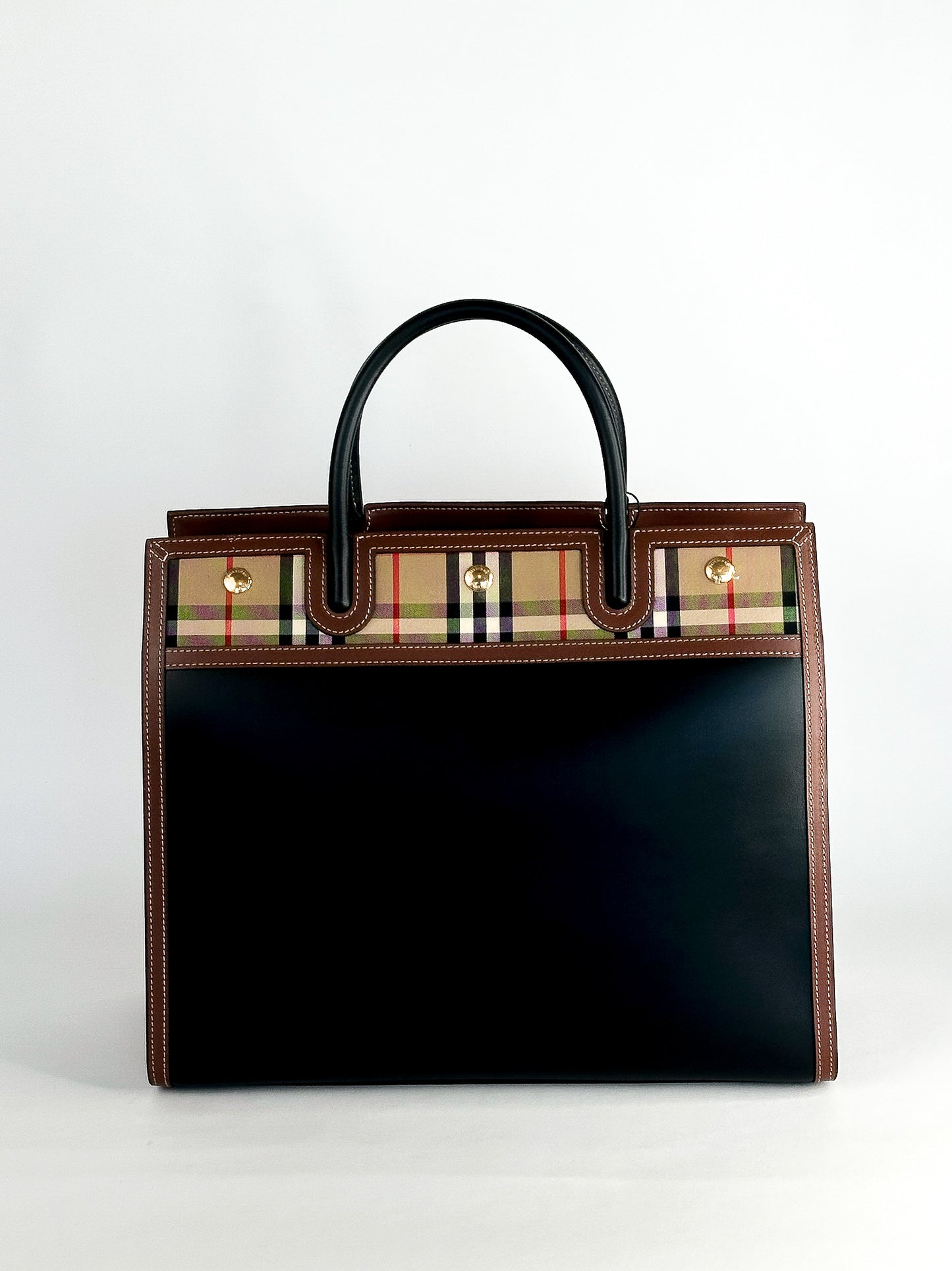 Burberry Vintage Check Title Tote Bag