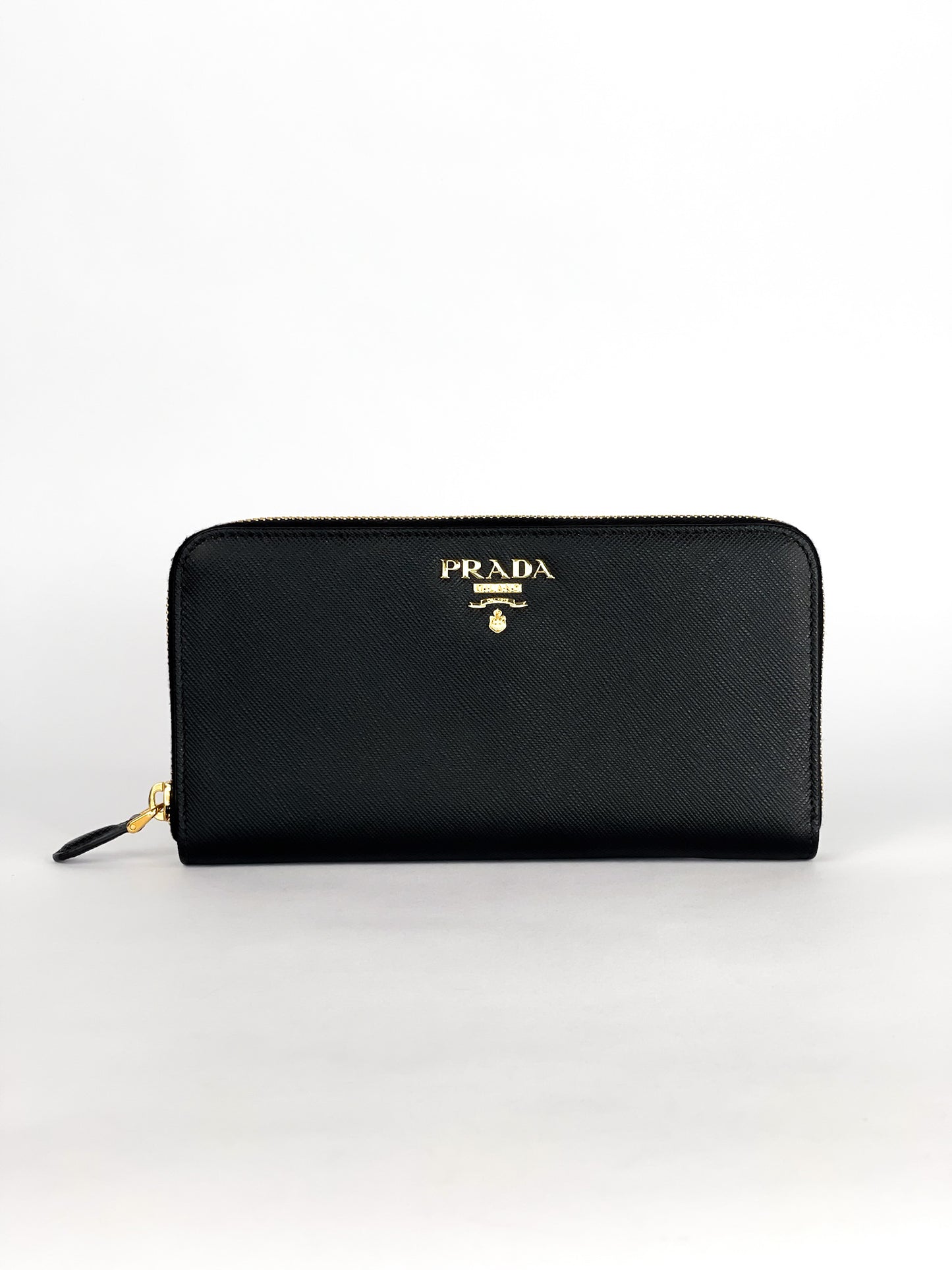 Prada Black Saffiano Leather Long Wallet