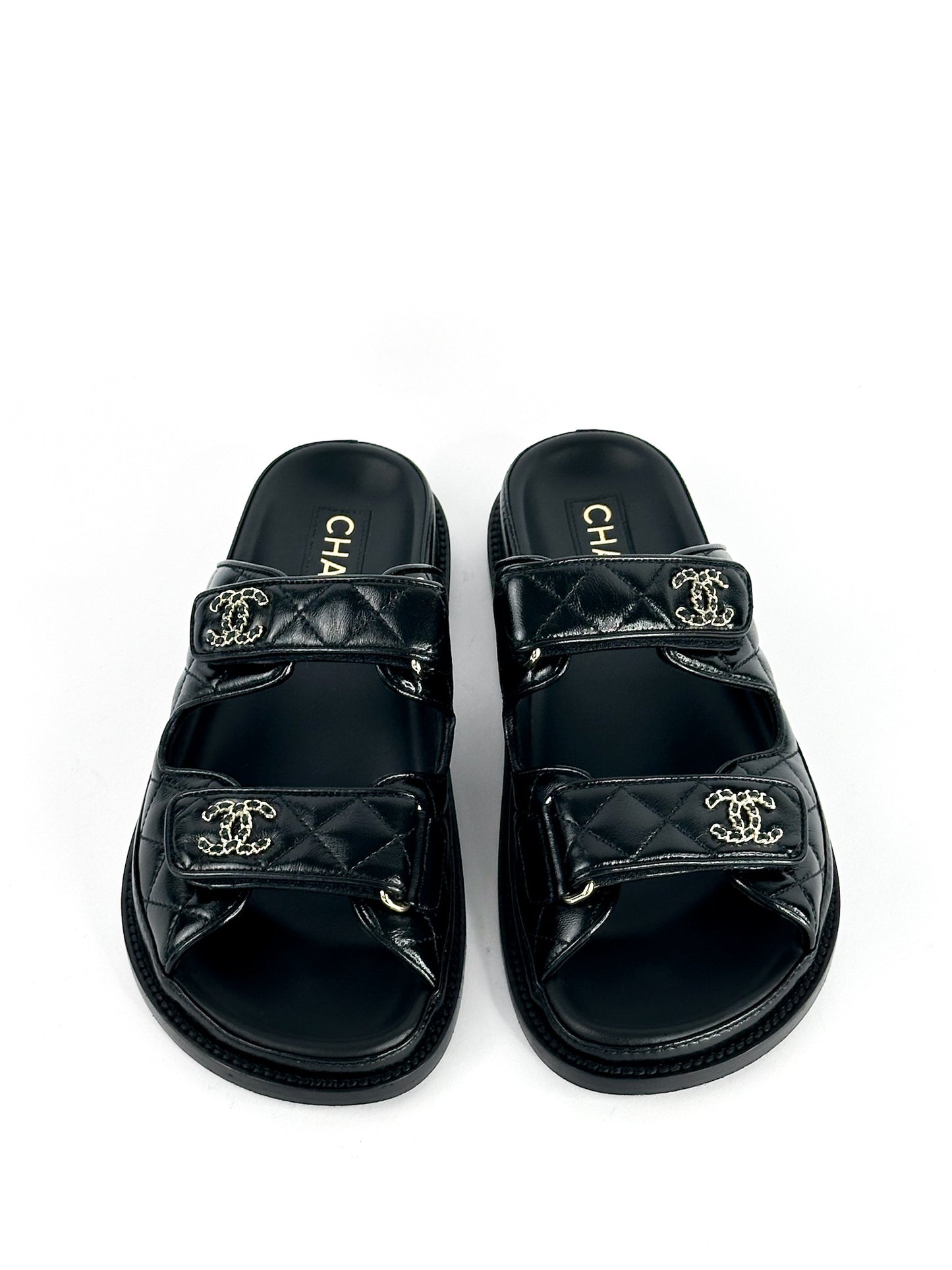 Chanel Lambskin Dad Sandals Size 37