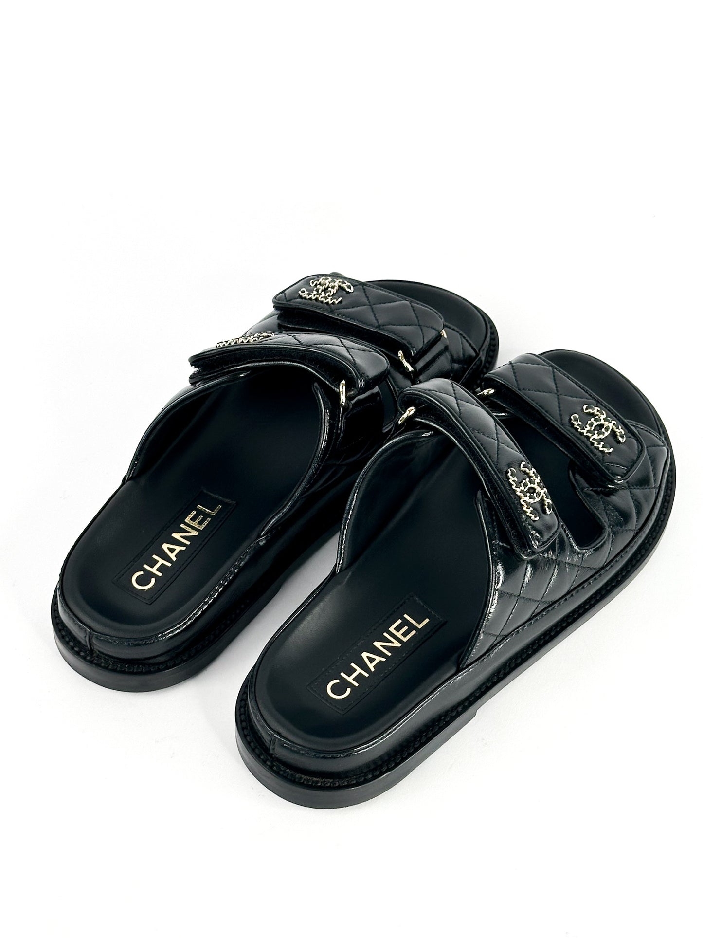 Chanel Lambskin Dad Sandals Size 37