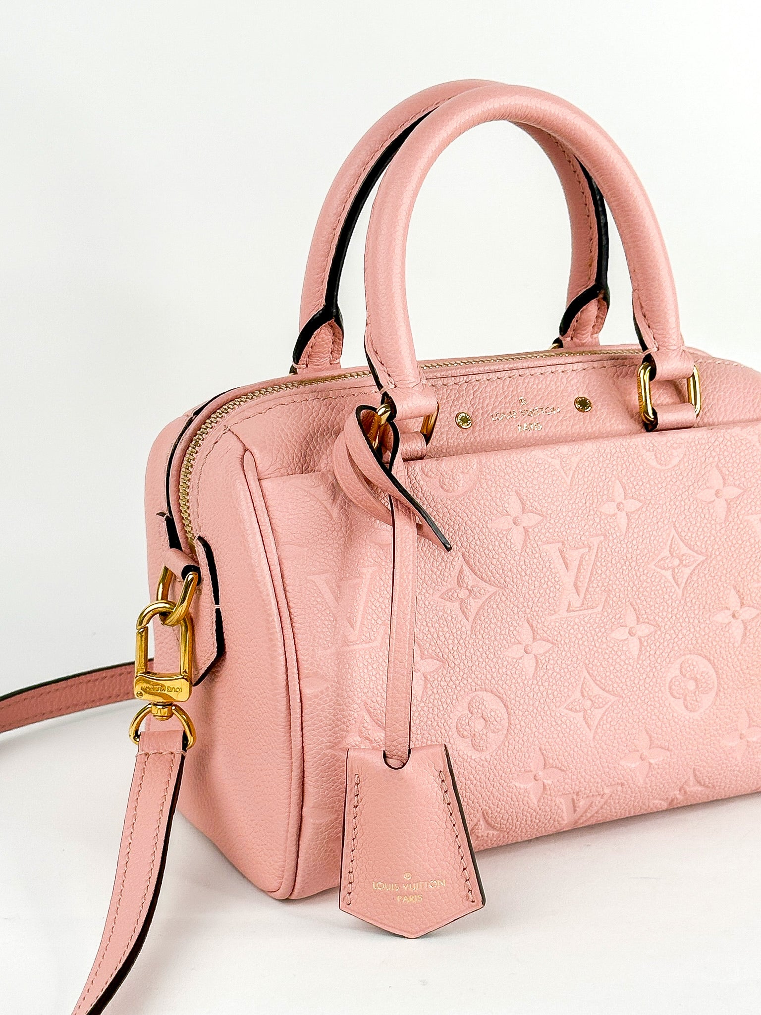 Louis Vuitton Speedy Bandouliere 20 Pink in Calfskin Leather with
