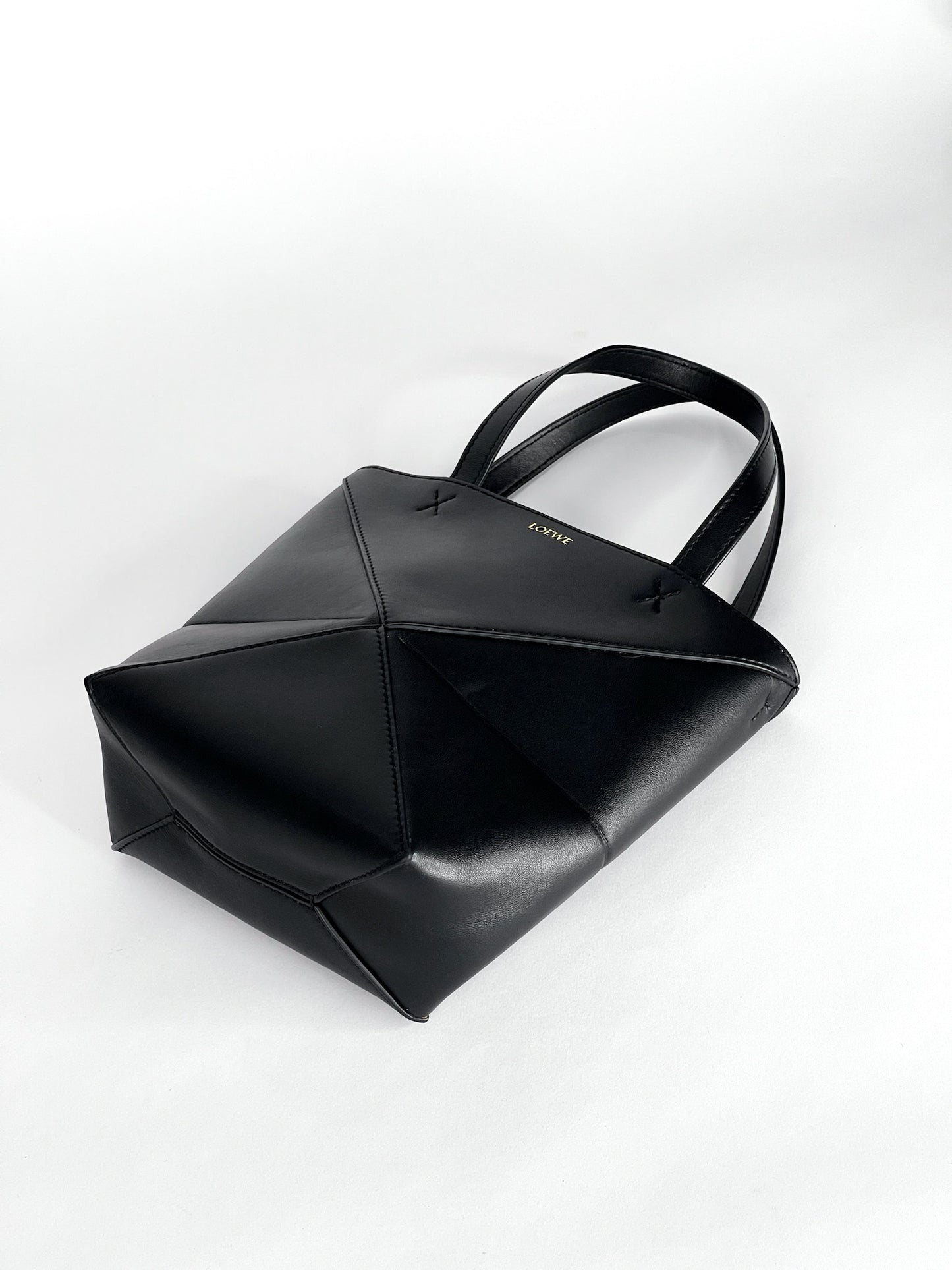 Loewe Black Mini Puzzle Fold Tote Bag