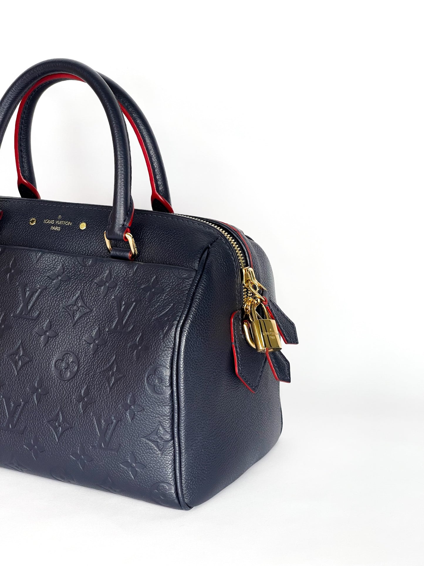 Louis Vuitton Speedy Bandouliere 25 Empreinte Leather Navy Blue