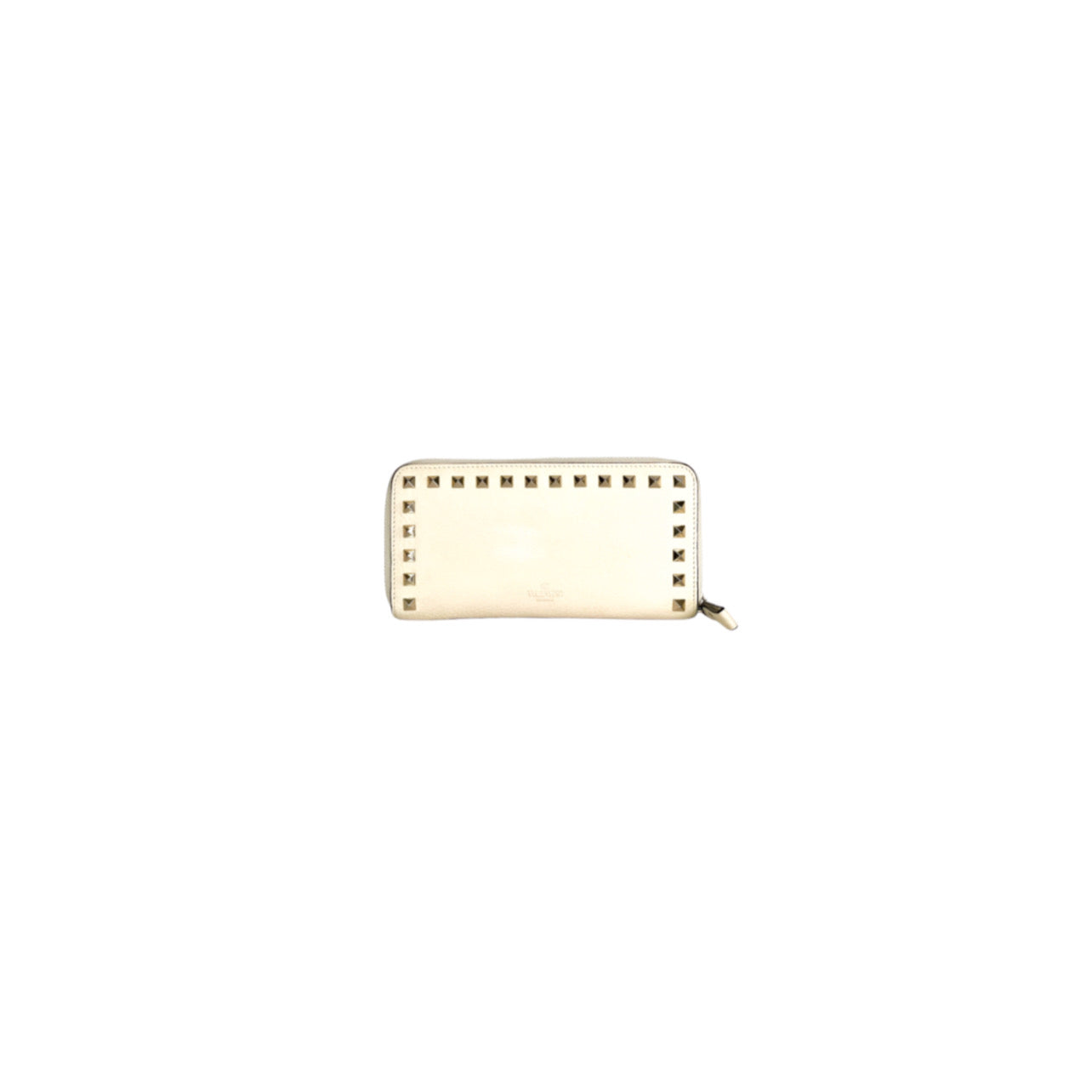 Valentino Garavani Rockstud Long Wallet Beige