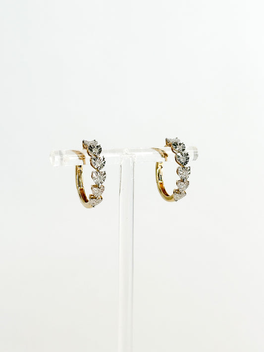 18K Gold Heart Diamond Earrings