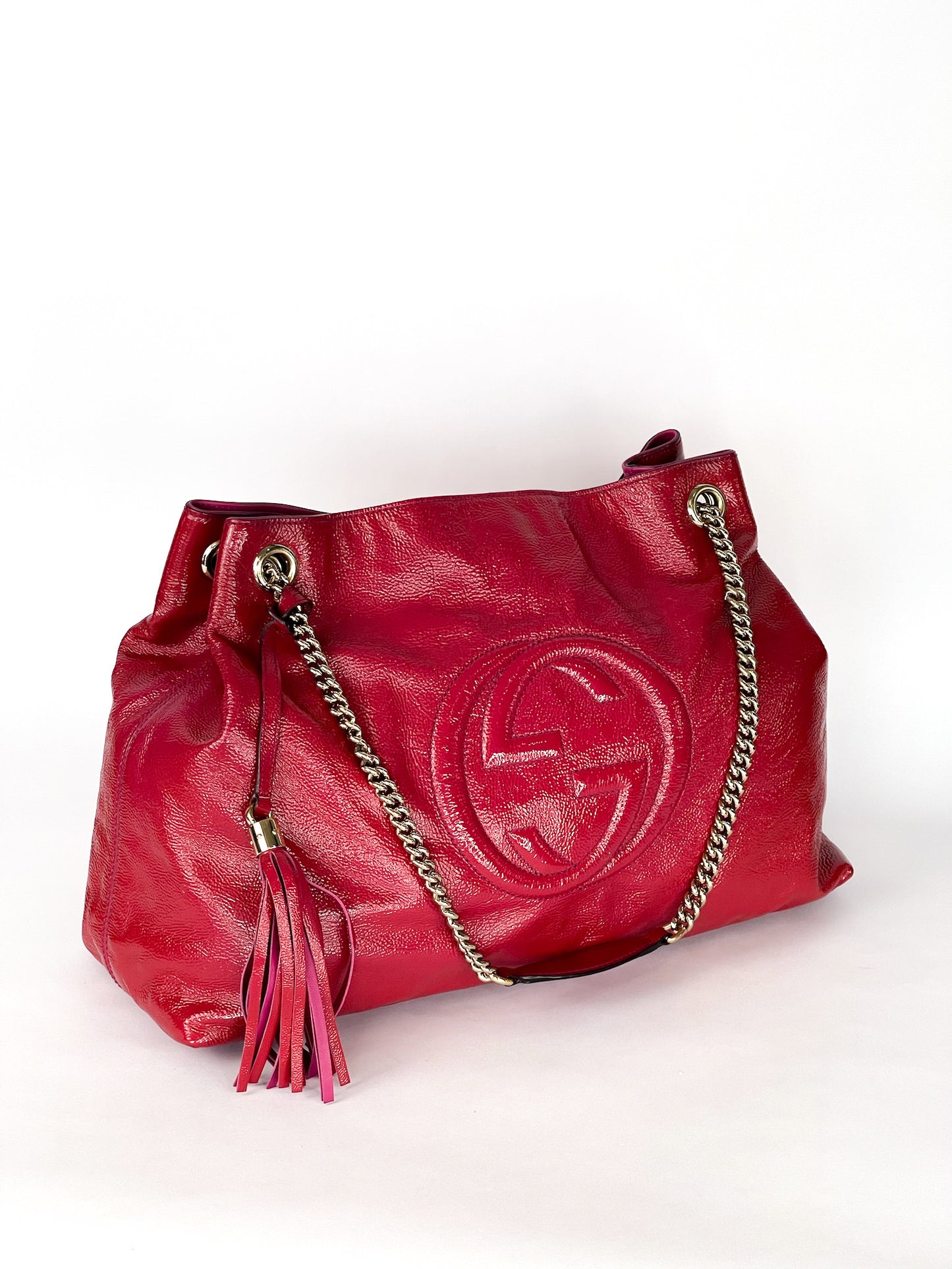 Gucci Soho Chain Shoulder Bag Patent Leather