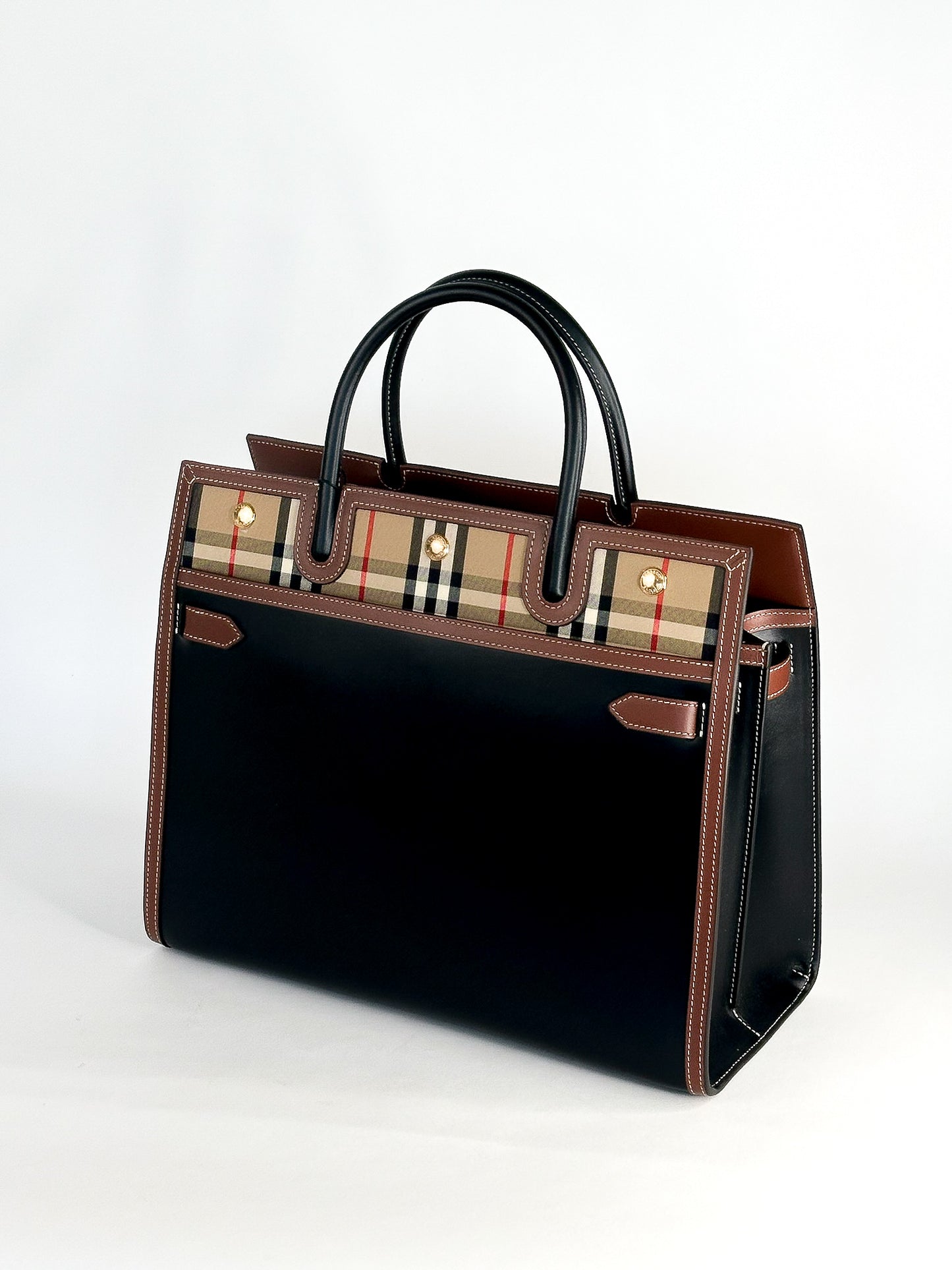 Burberry Vintage Check Title Tote Bag