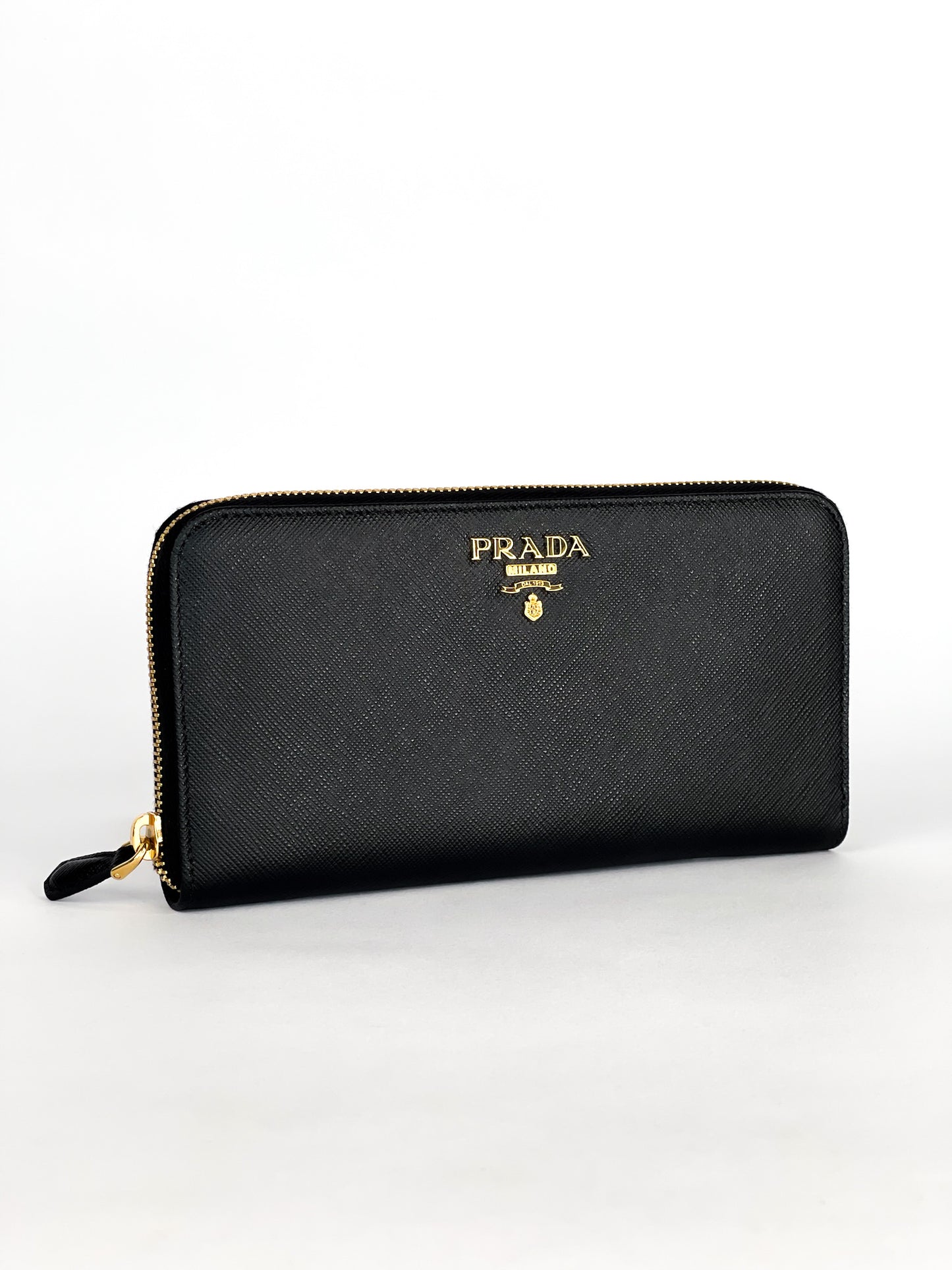 Prada Black Saffiano Leather Long Wallet