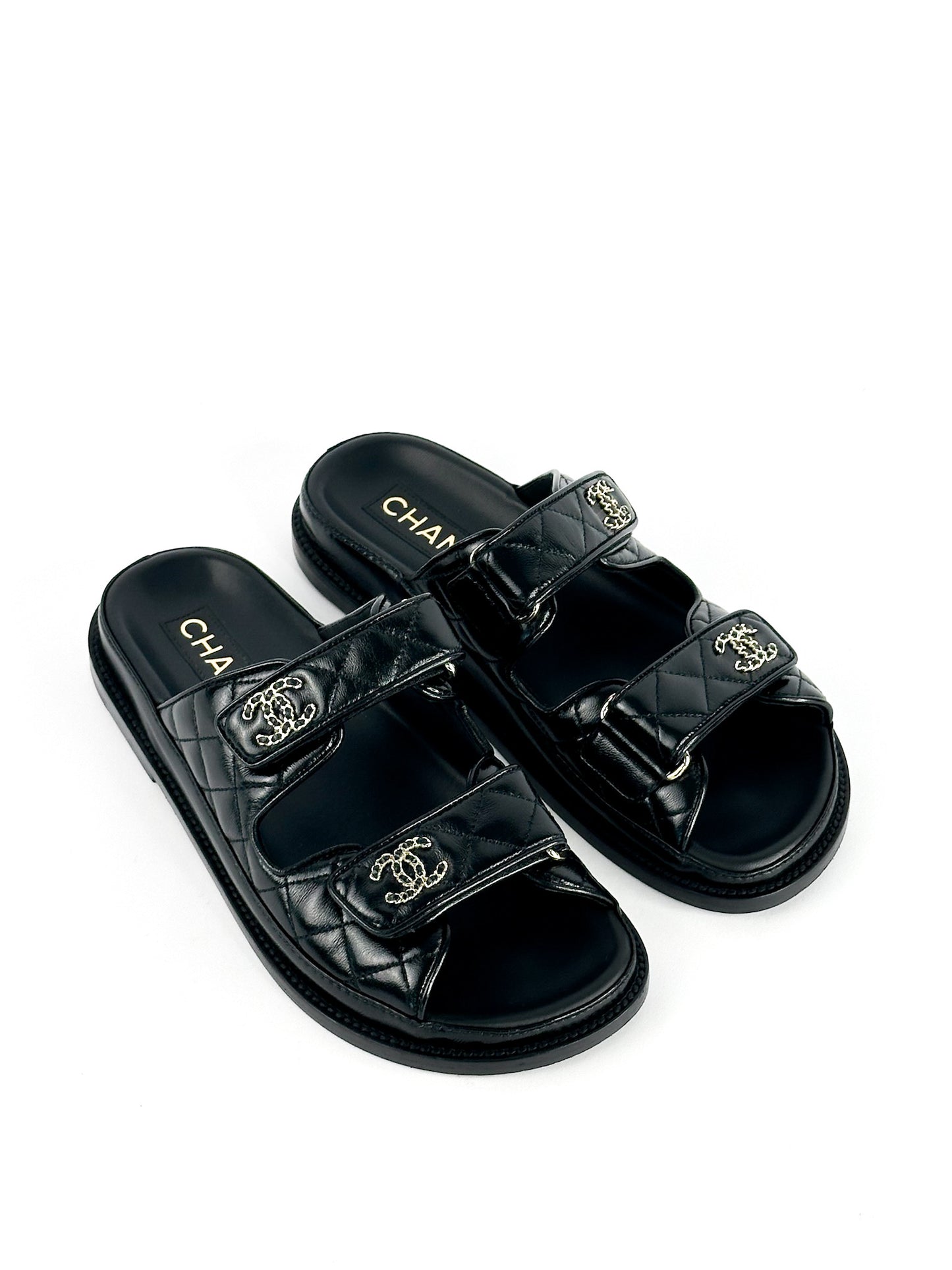 Chanel Lambskin Dad Sandals Size 37