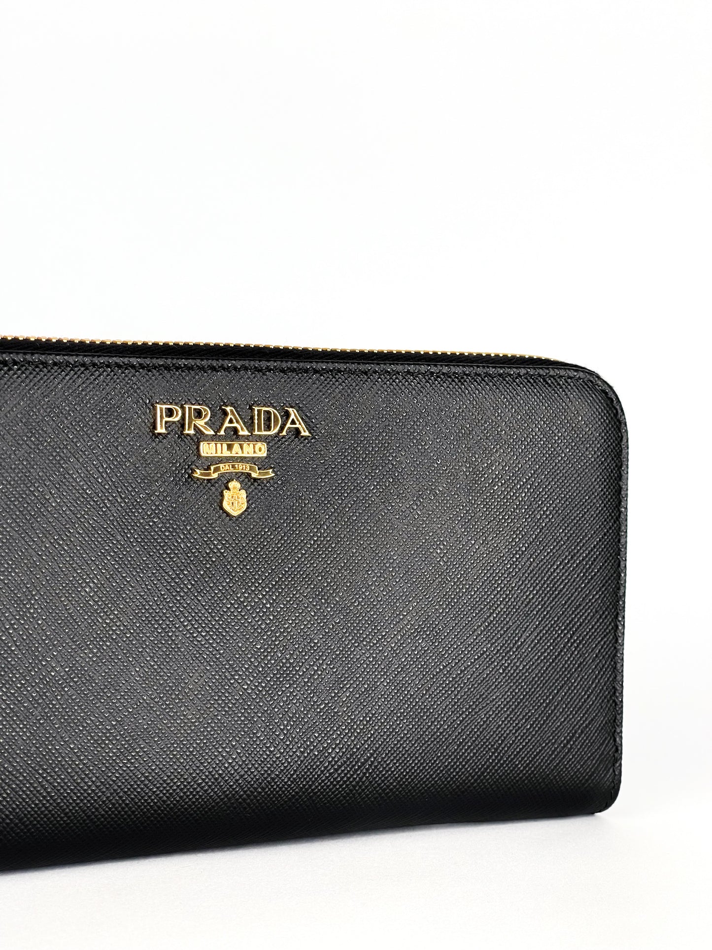 Prada Black Saffiano Leather Long Wallet