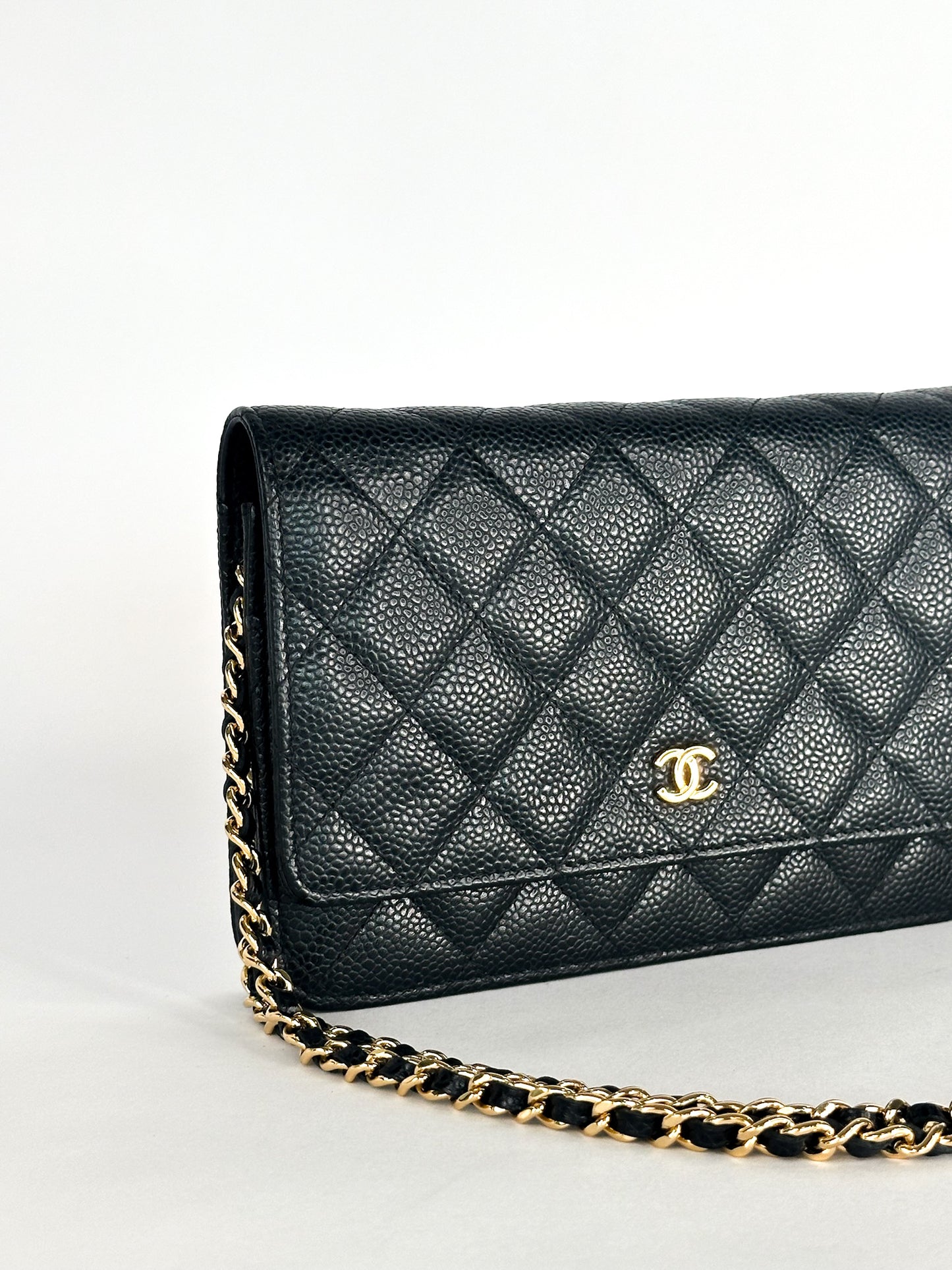 Chanel Classic Wallet On Chain Black Caviar Gold Hardware