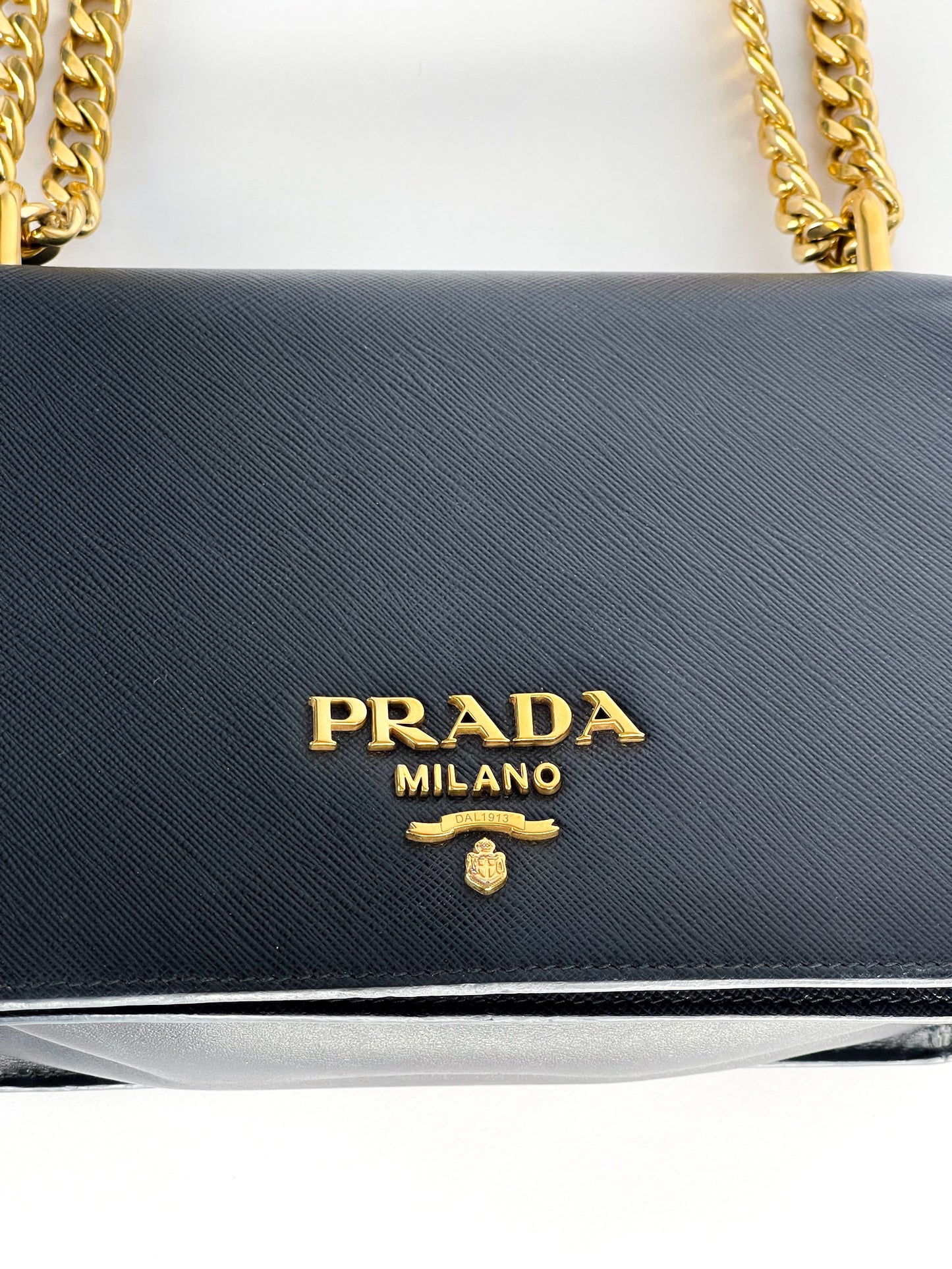 Prada Chain Flap Saffiano Leather Bag