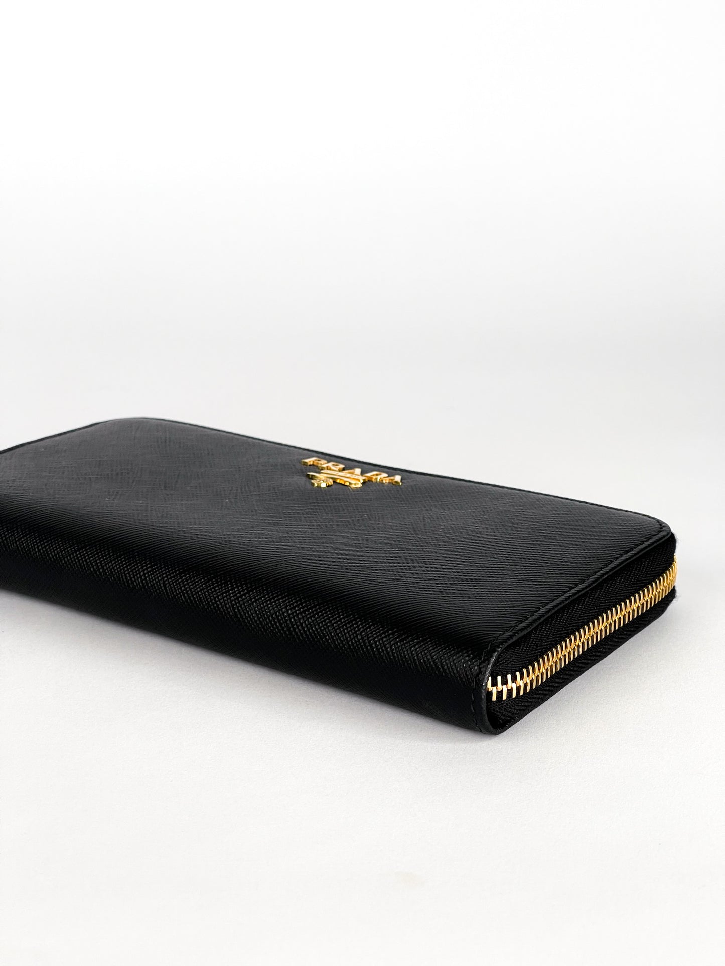 Prada Black Saffiano Leather Long Wallet