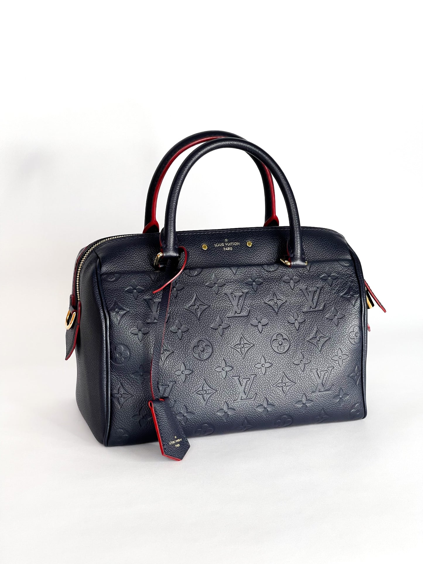 Louis Vuitton Speedy Bandouliere 25 Empreinte Leather Navy Blue