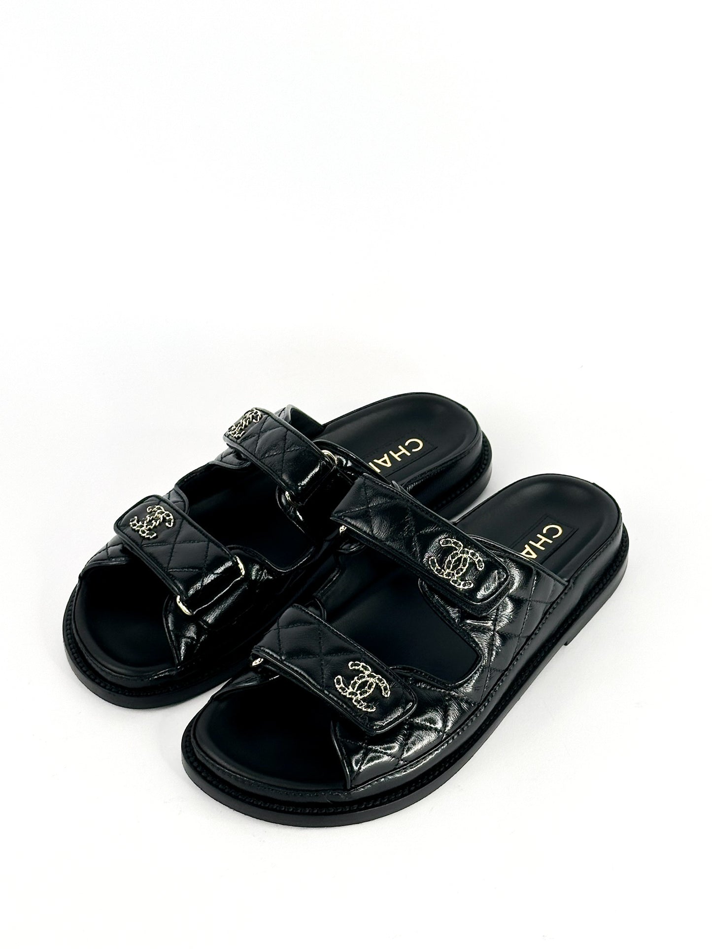 Chanel Lambskin Dad Sandals Size 37