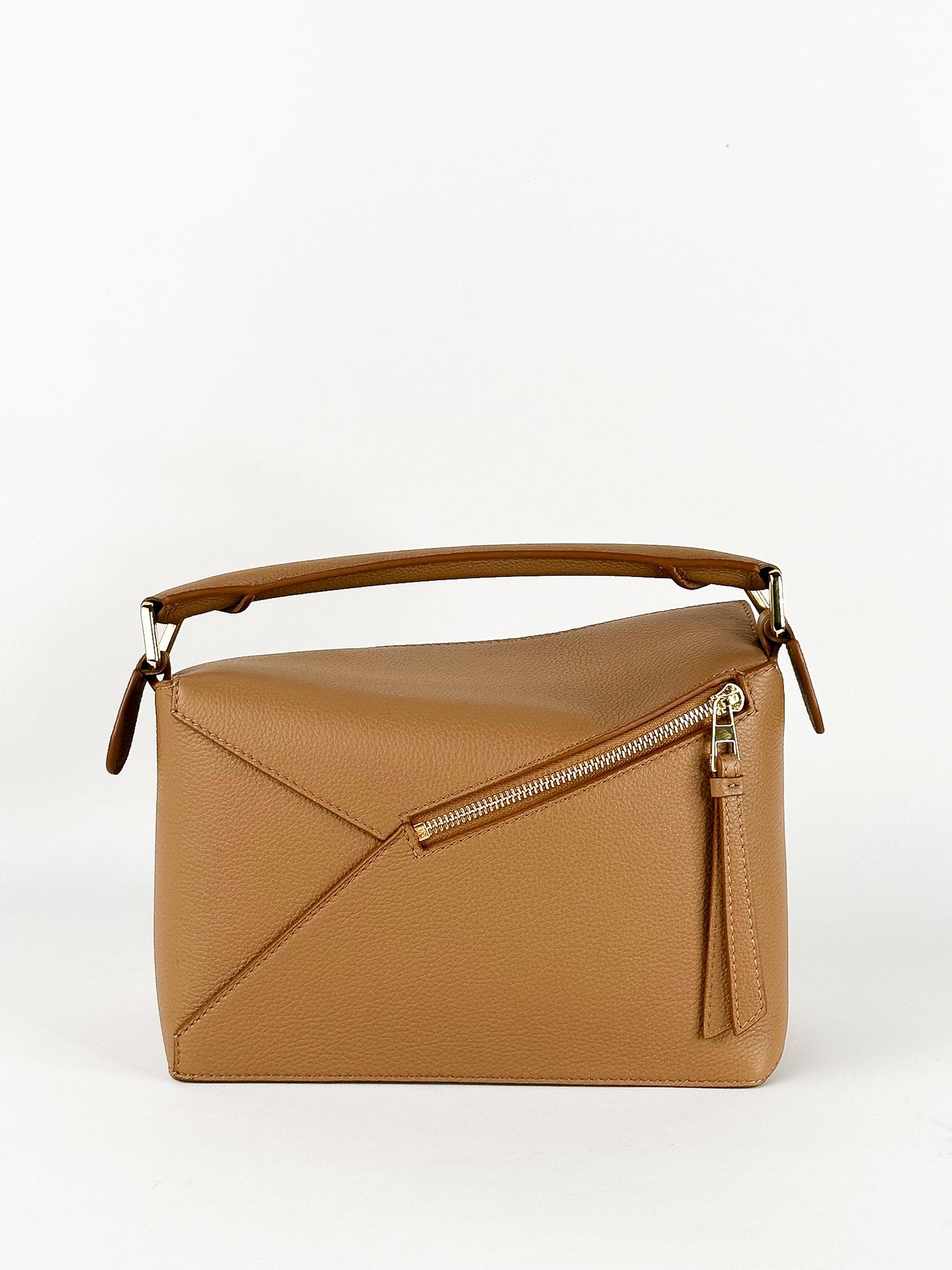 Loewe Puzzle Edge Small Leather Handbag in Toffee