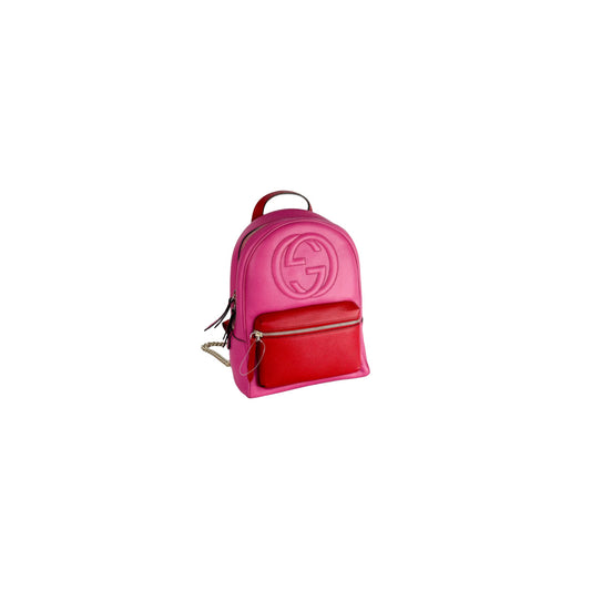 Gucci Pink Red Soho Chain Backpack