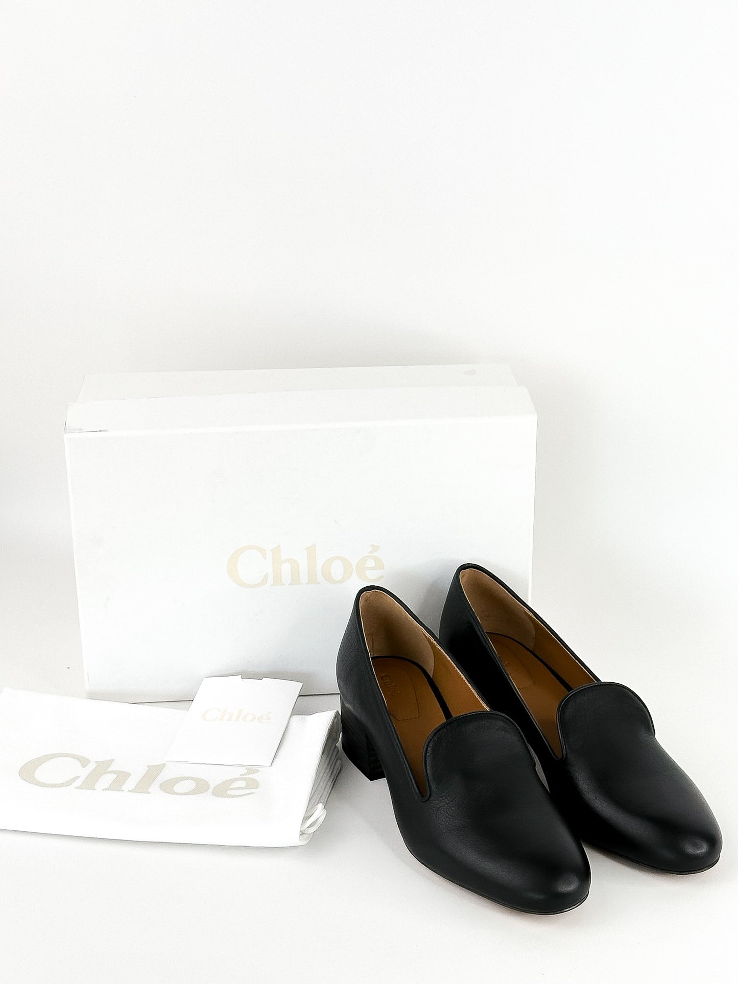 Chloe Uniform Black Loafers Size 36.5