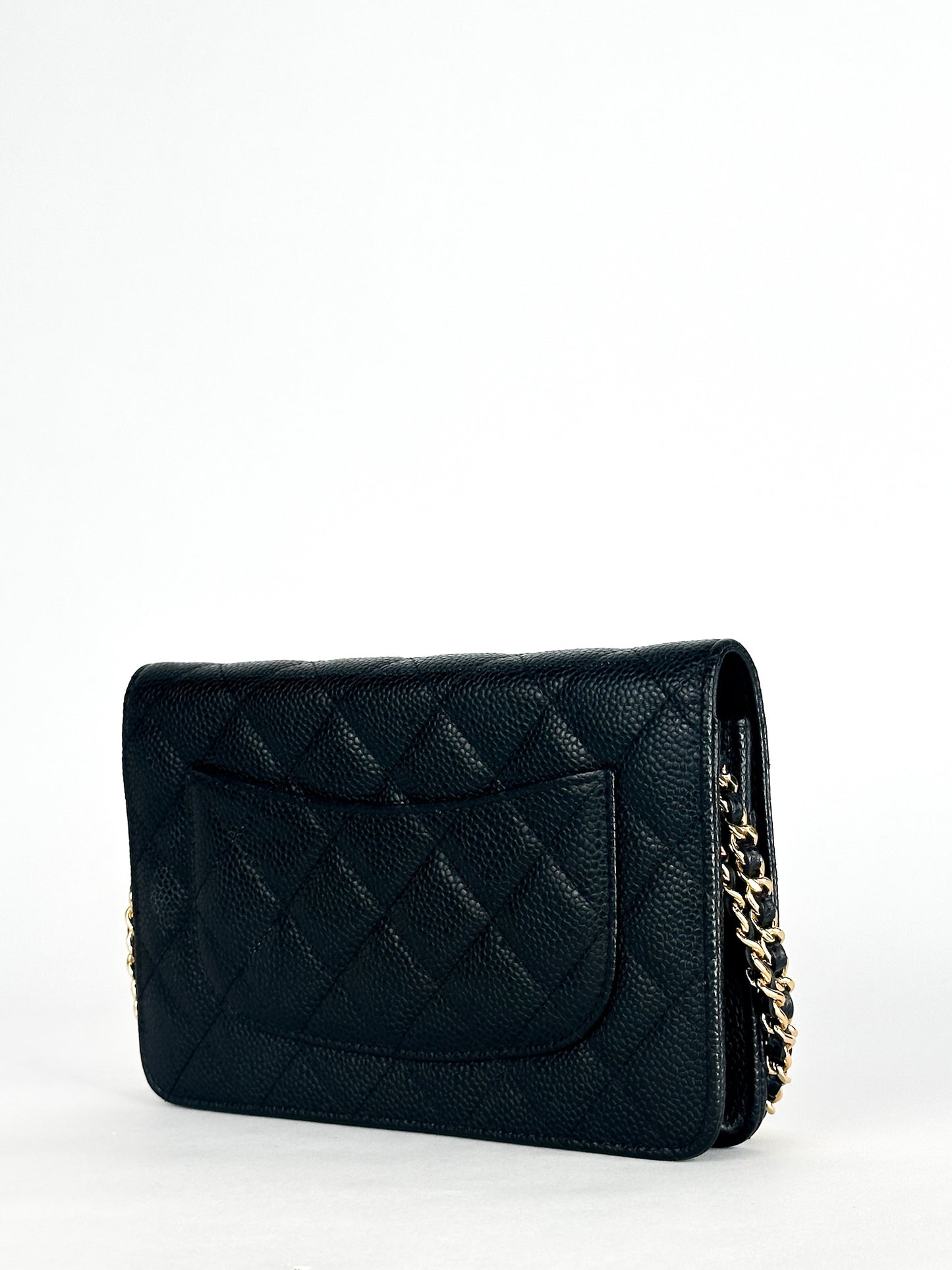 Chanel Classic Wallet On Chain Black Caviar Gold Hardware