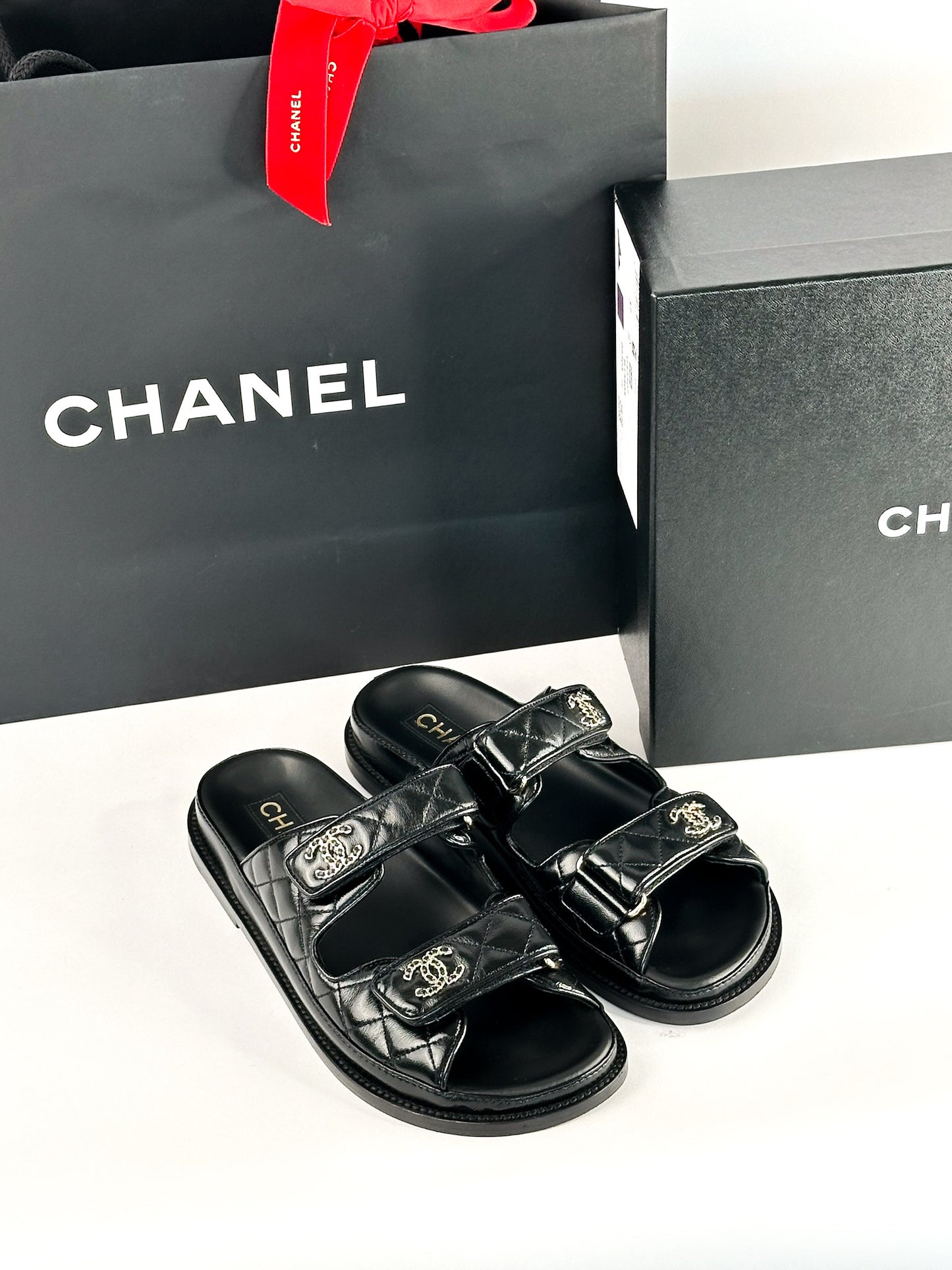 Chanel Lambskin Dad Sandals Size 37