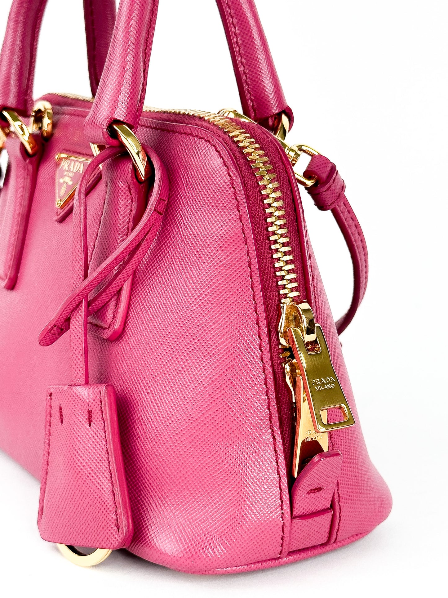 Prada Mini Saffiano Promenade Bag, Fuschia Pink