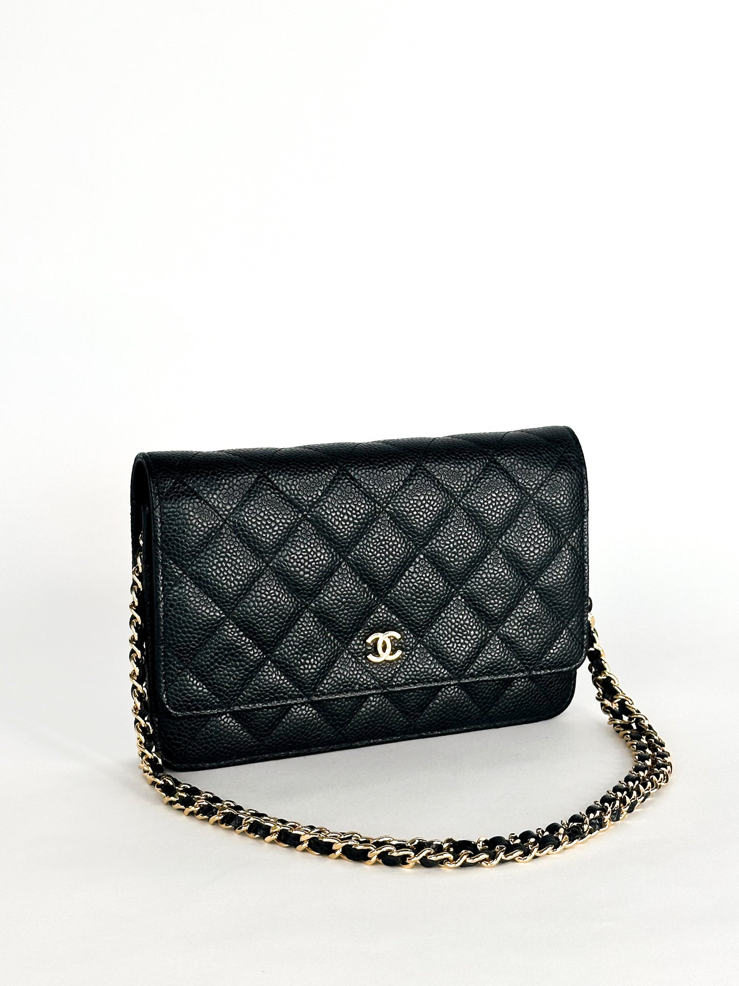 Chanel Classic Wallet On Chain Black Caviar Gold Hardware