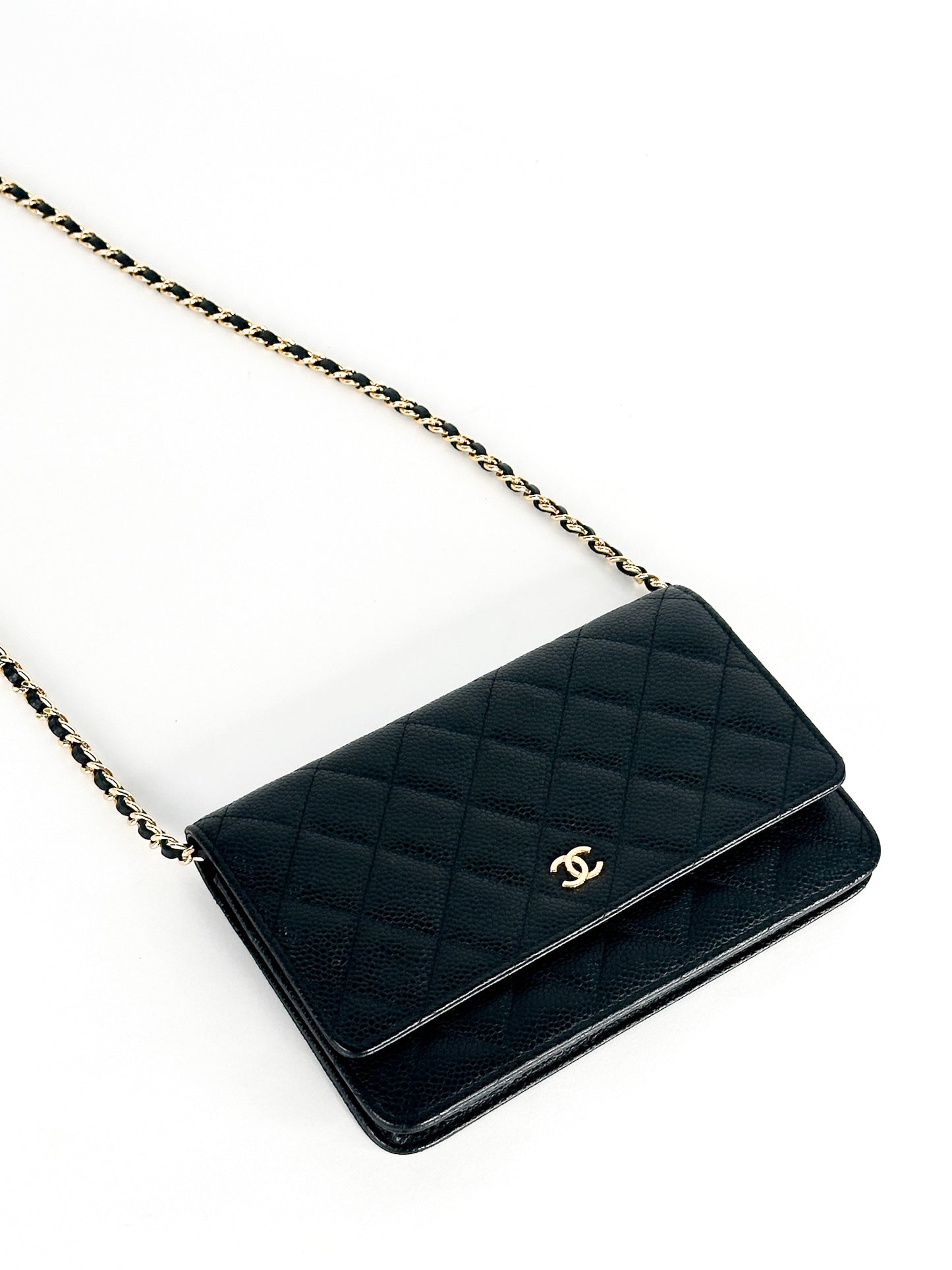 Chanel Classic Wallet On Chain Black Caviar Gold Hardware