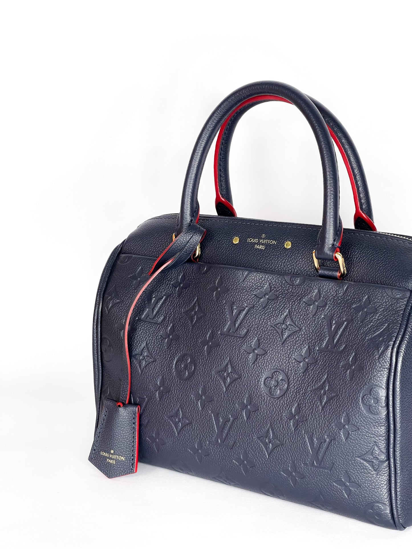 Louis Vuitton Speedy Bandouliere 25 Empreinte Leather Navy Blue