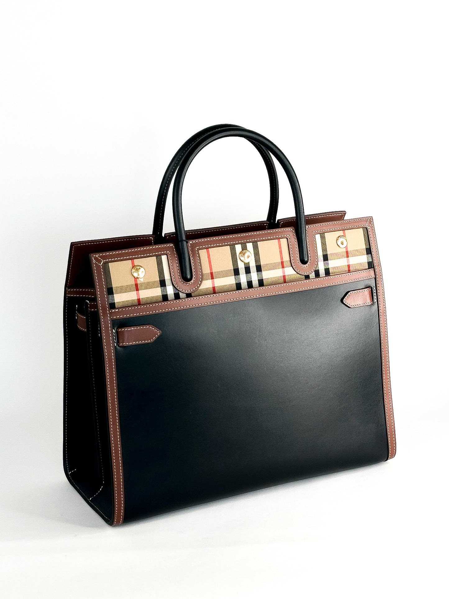 Burberry Vintage Check Title Tote Bag