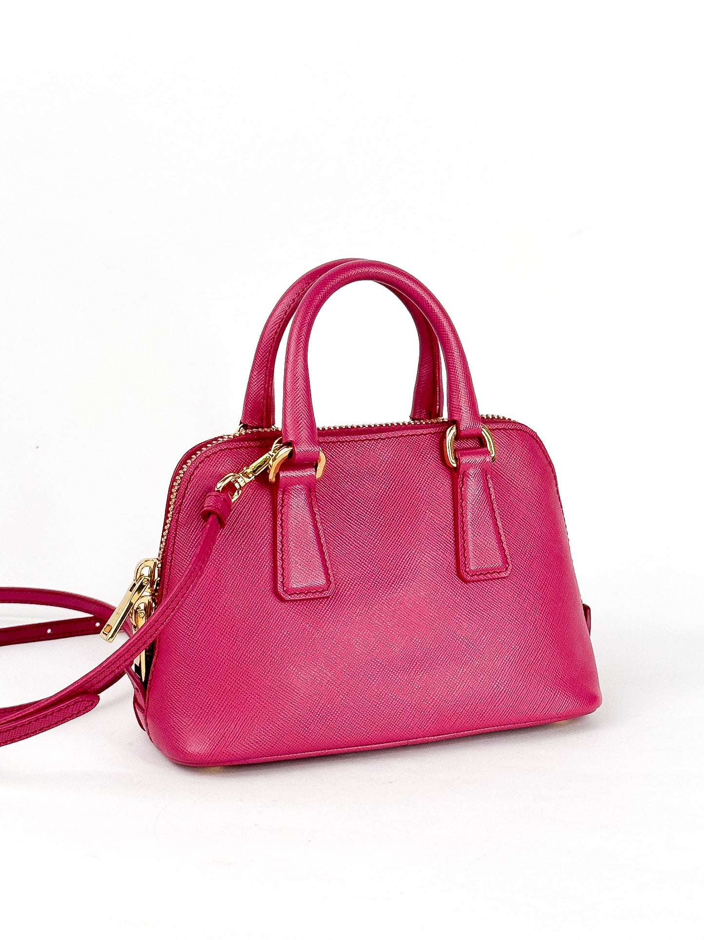 Prada Mini Saffiano Promenade Bag, Fuschia Pink