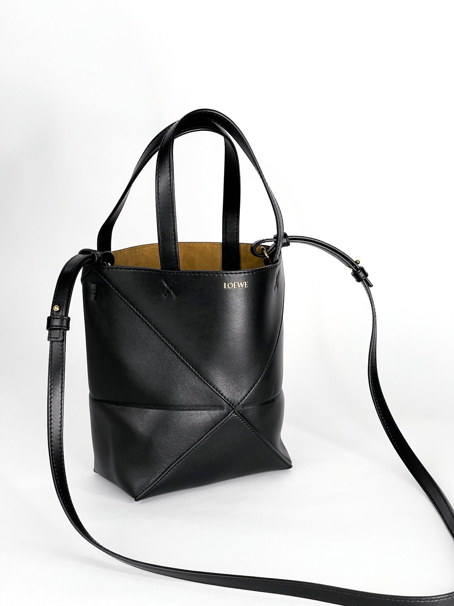 Loewe Black Mini Puzzle Fold Tote Bag